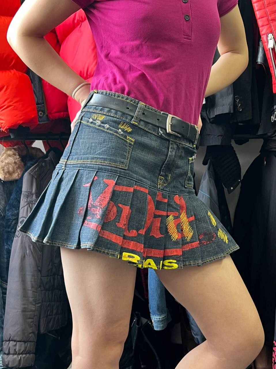 Von Dutch VINTAGE RARE VON DUTCH PLEATED PRINTED MINI SKIRT Size 28" / US 6 / IT 42 - 1 Thumbnail
