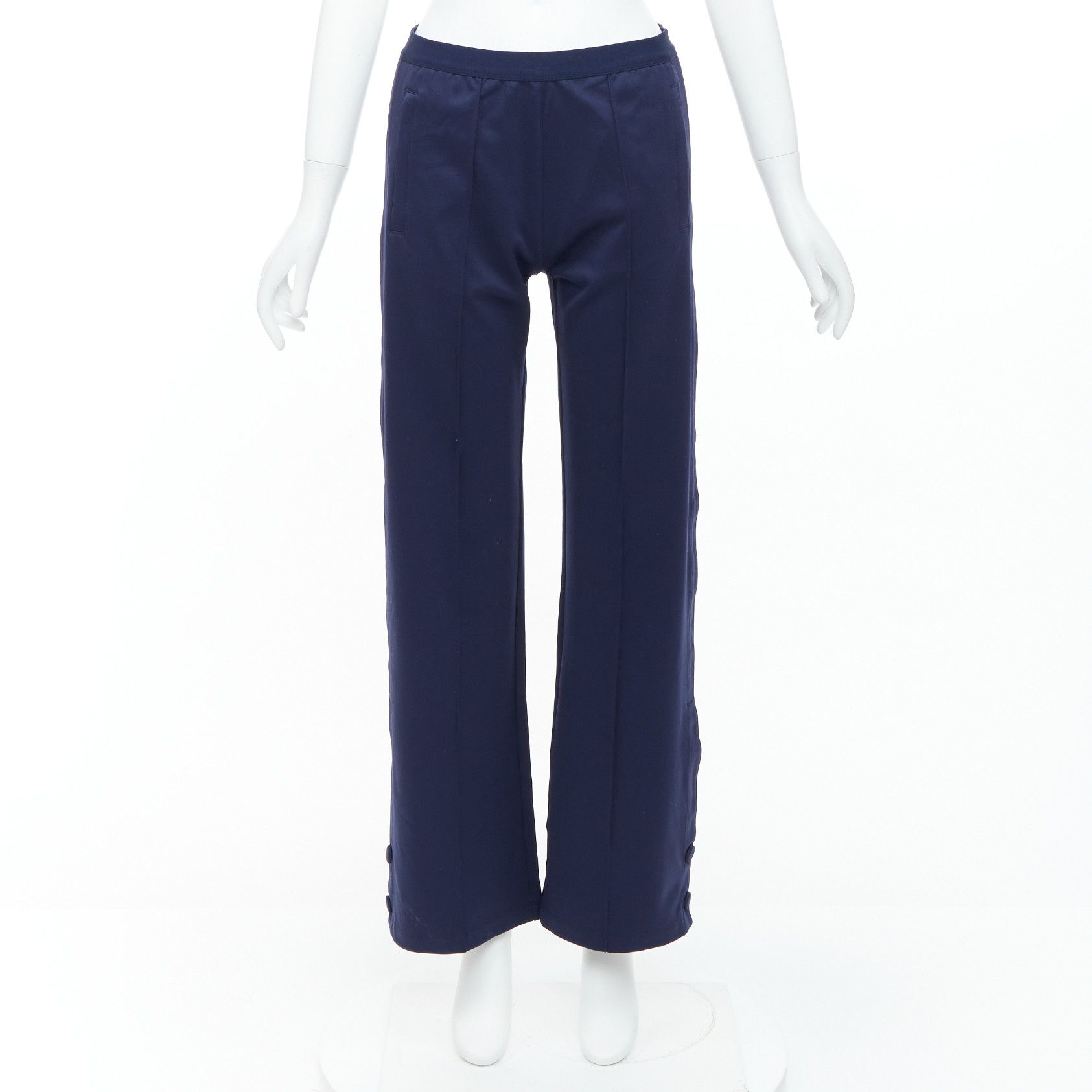 Tory Burch TORY BURCH SPORT navy burgundy trim wide cropped pants S Size 27" / US 4 / IT 40 - 1 Thumbnail