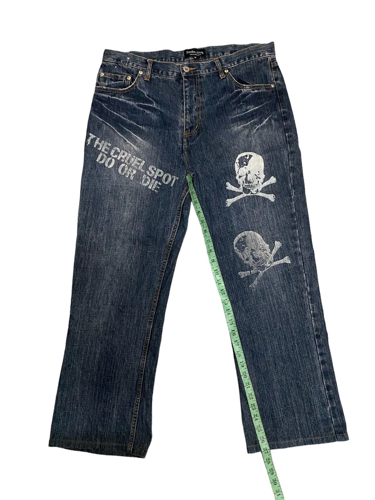 Japanese Brand × Vintage Offer‼️Vintage Freebeat Diag Distress Denim Jeans Size US 36 / EU 52 - 11 Thumbnail