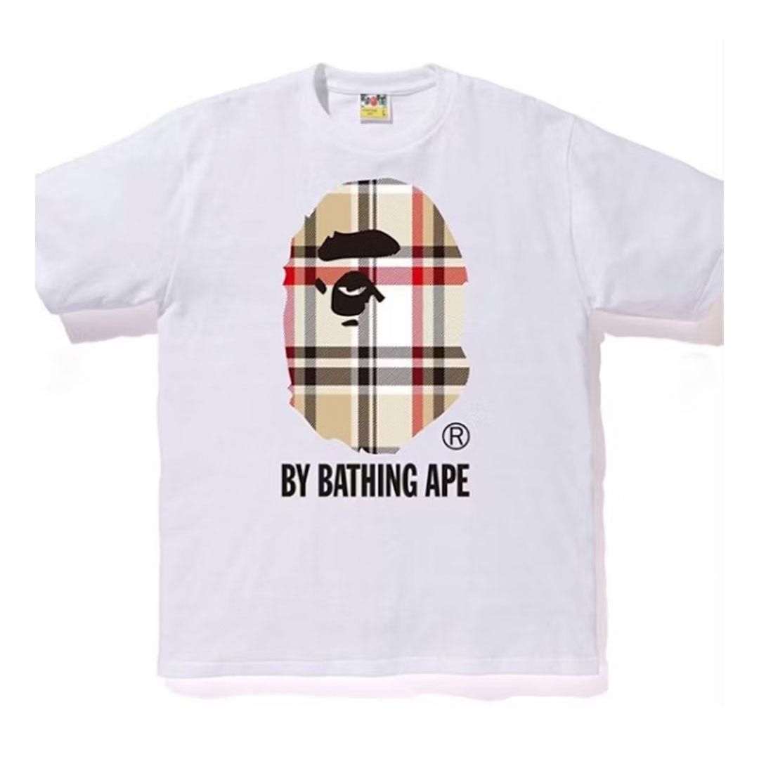 Bape A Bathing Ape Check by Bathing Tee White/Beige Size US S / EU 44-46 / 1 - 1 Preview