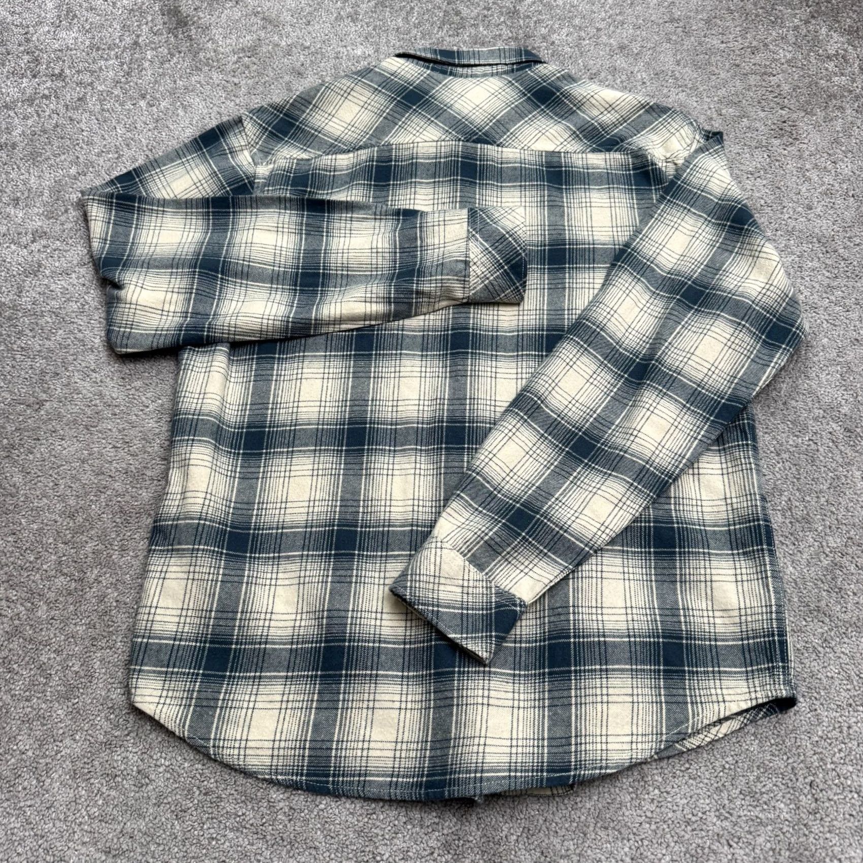 Billabong Billabong Shirt Mens Small Blue Cream Plaid Flannel Cotton Casual Button Down Size US S / EU 44-46 / 1 - 2 Thumbnail