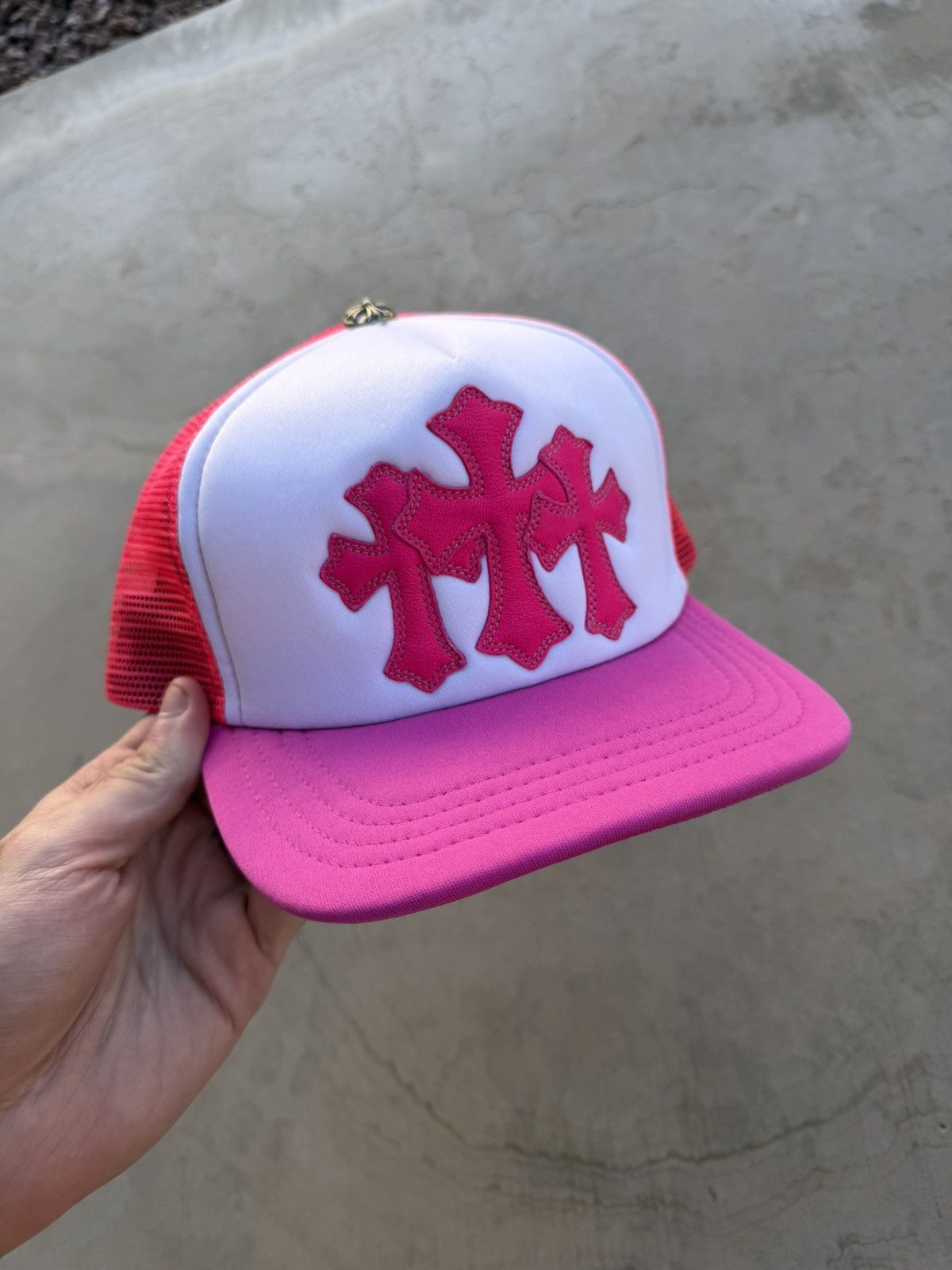 Chrome Hearts Chrome Hearts Pink Cemetery Cross Patch Trucker Hat New Size ONE SIZE - 4 Thumbnail