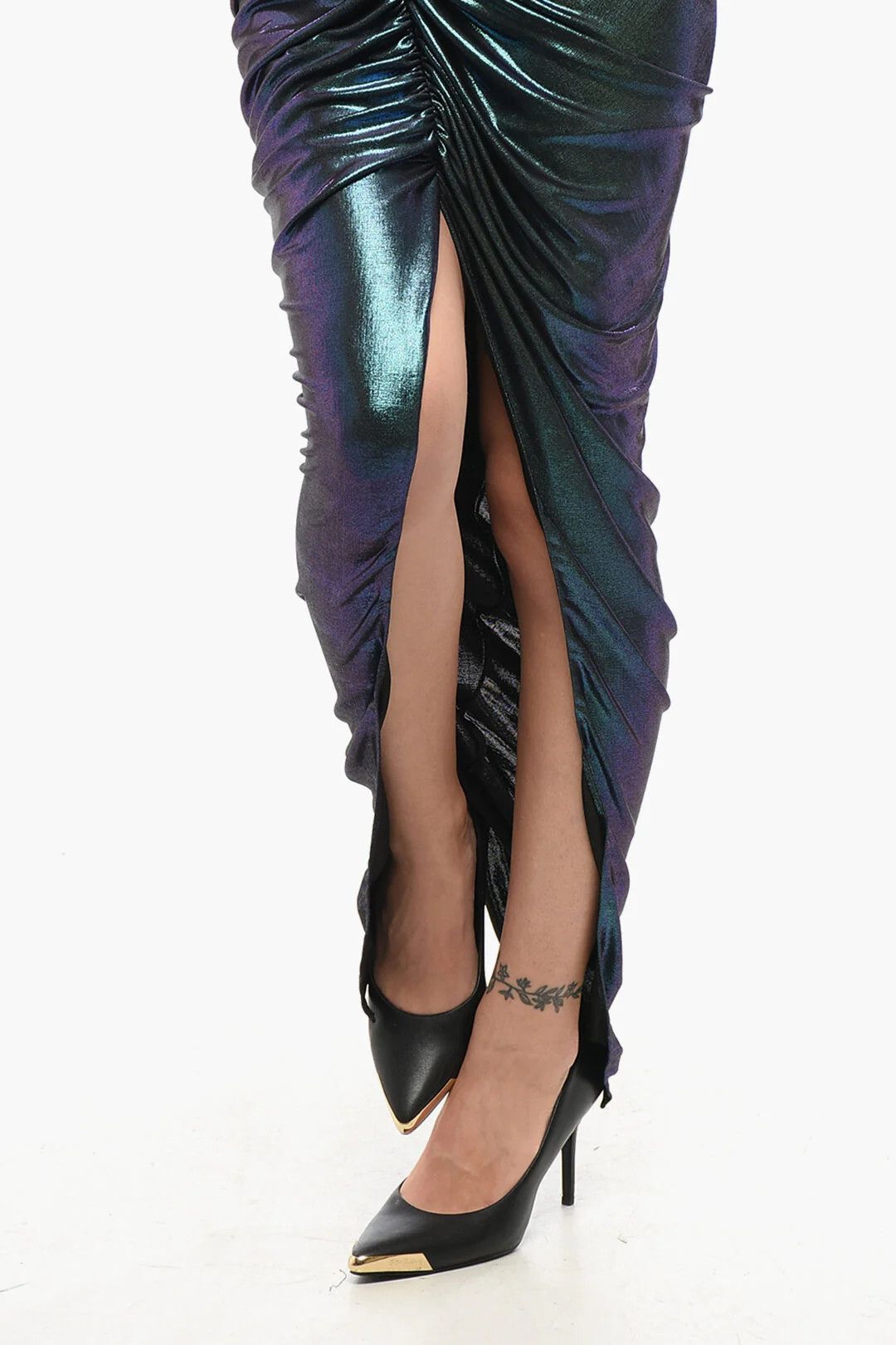 Balmain og1mm0326 Long Draped Dress in Multicolor Size XS / US 0-2 / IT 36-38 - 4 Thumbnail