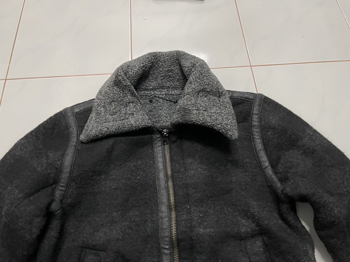 Diesel × Diesel Black Gold × Le Grande Bleu (L.G.B.) 2000s DIESEL TYPE N.78 WOOL FAUX FUR STRIPE SHERPA JACKET Size US M / EU 48-50 / 2 - 10 Thumbnail