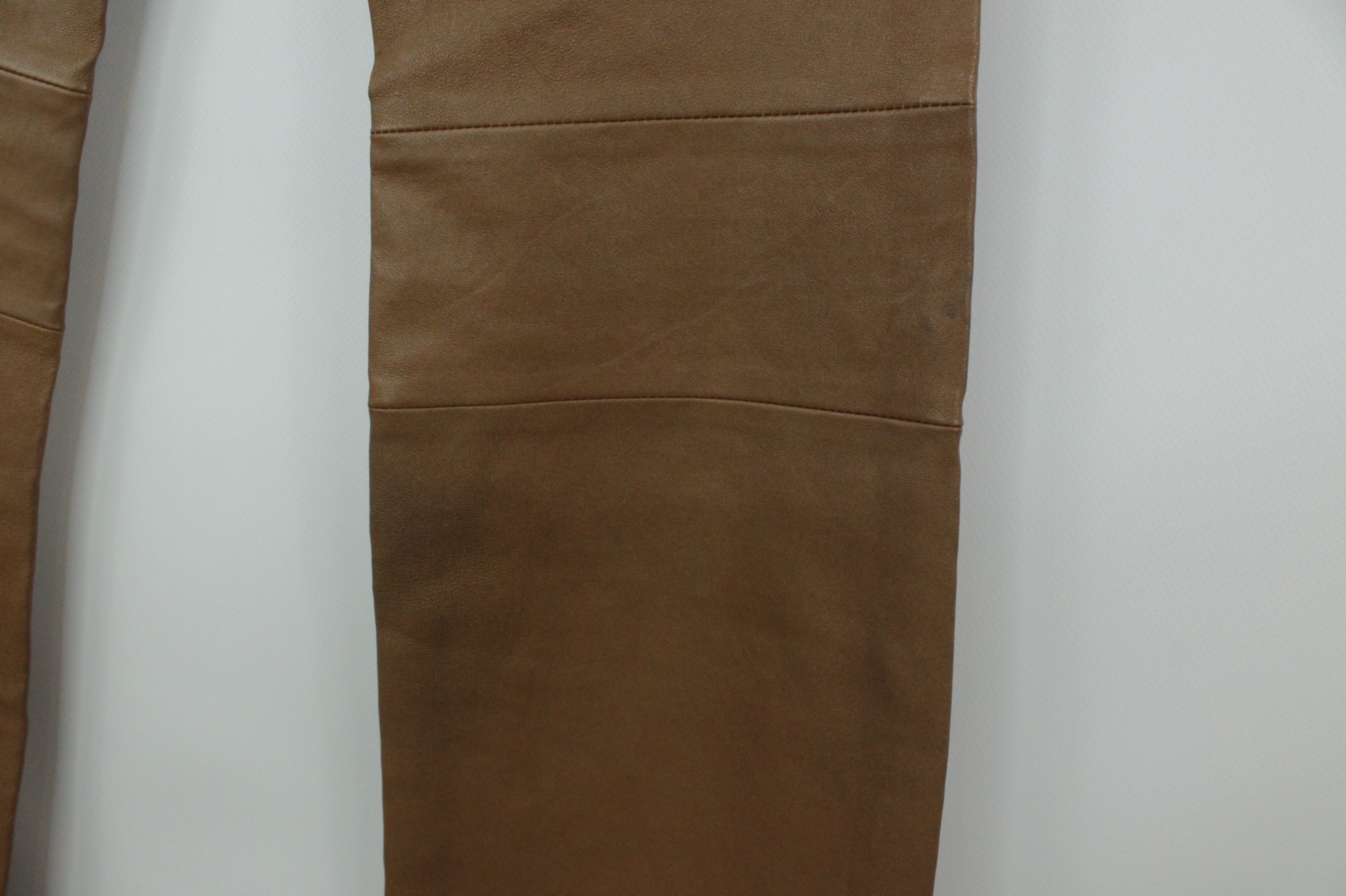 Genuine Leather × Gestuz Gestuz Desmond Brown Lamb Leather Flare Pants Size 26" / US 2 / IT 38 - 11 Thumbnail