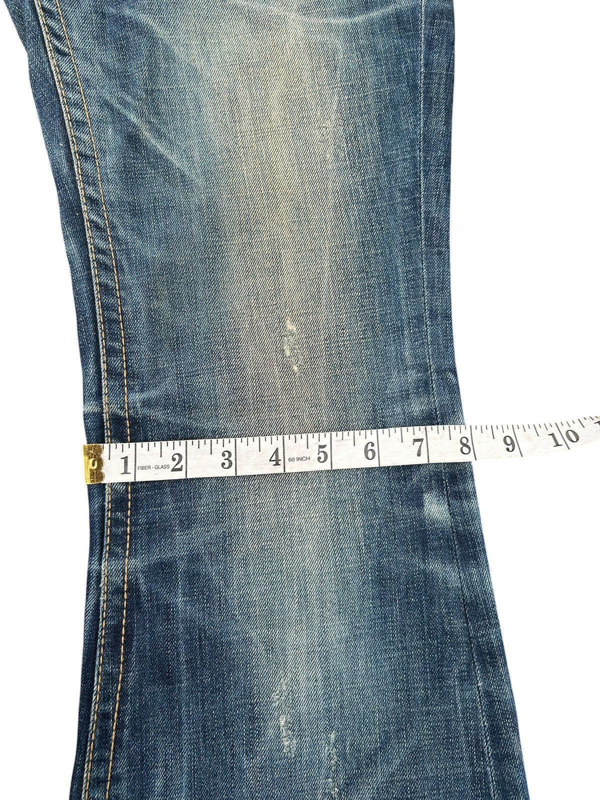 Kapital Flare Yoshitomo Nara Lolita Vintage Distressed Denim Jeans Size US 33 - 20 Thumbnail