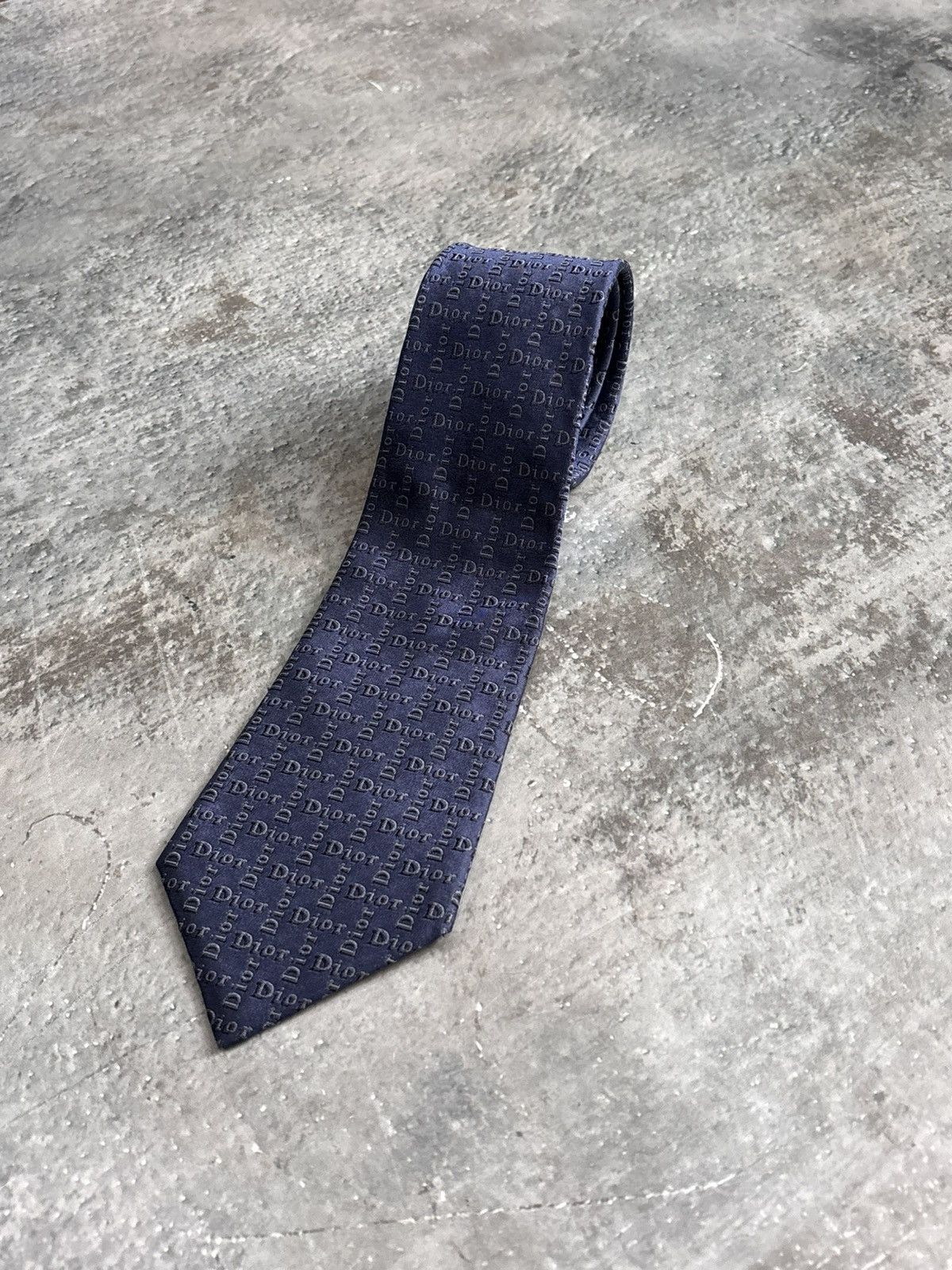 Dior Dior Homme Tie By Hedi Slimane. Monogram blue. Size ONE SIZE - 1 Thumbnail