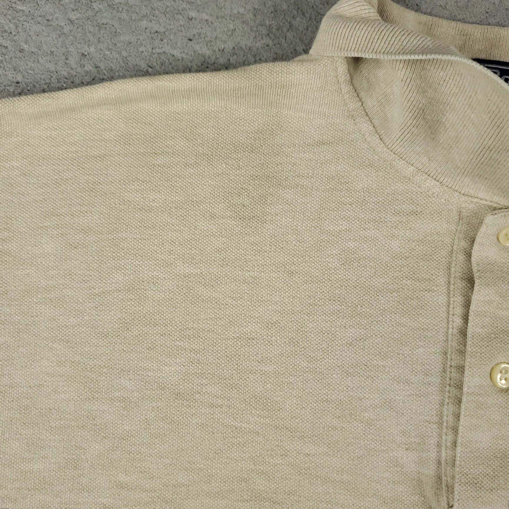 Ralph Lauren VINTAGE Ralph Lauren Polo Shirt Men XL Beige Short Sleeve Cotton Casual 90s Polo Mens Size US XL / EU 56 / 4 - 3 Thumbnail