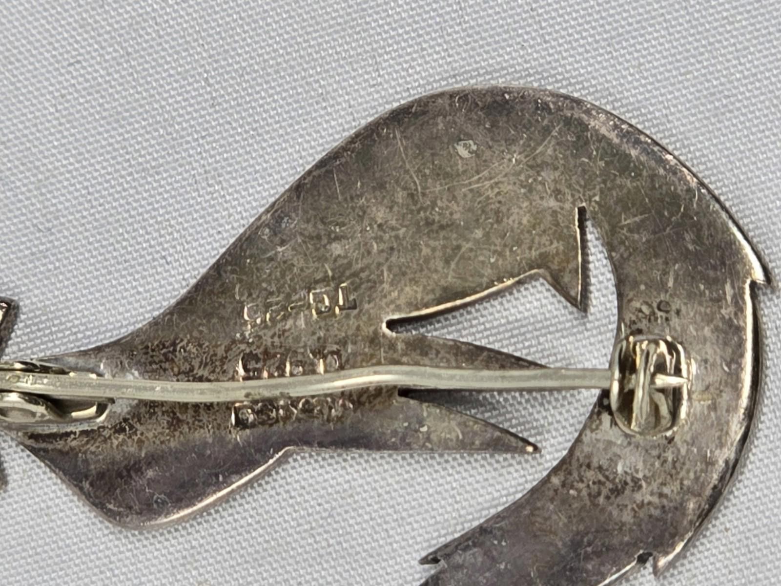 Other Vintage Taxco Mexico Sterling Modernist Cat Brooch Pendant Size ONE SIZE - 5 Thumbnail
