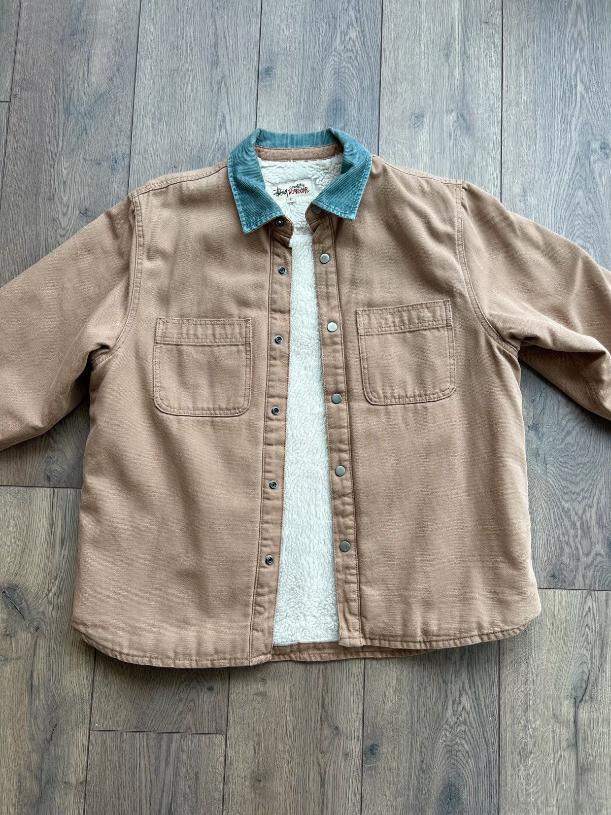 Stussy Stussy Sherpa Lined Work Shirt ‘Tan’ Large Size US L / EU 52-54 / 3 - 5 Thumbnail