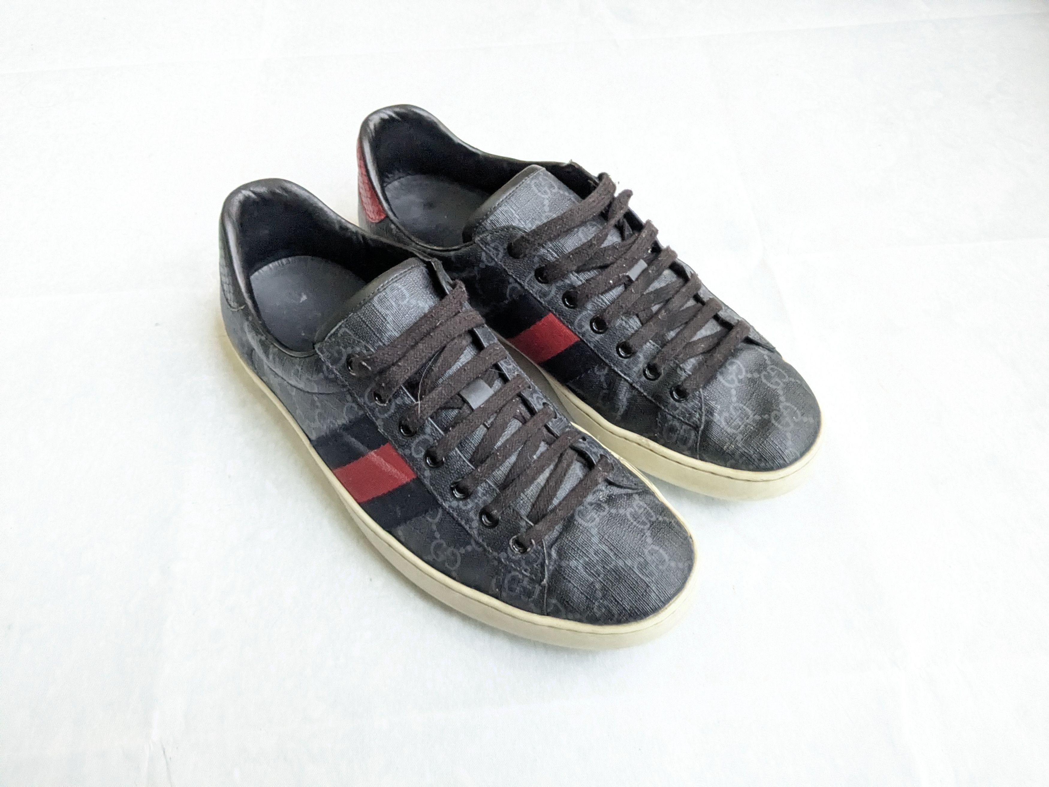 Gucci Gucci Ace GG Monogram Sneakers Black 9 Logo Size US 9 / EU 42 - 2 Thumbnail