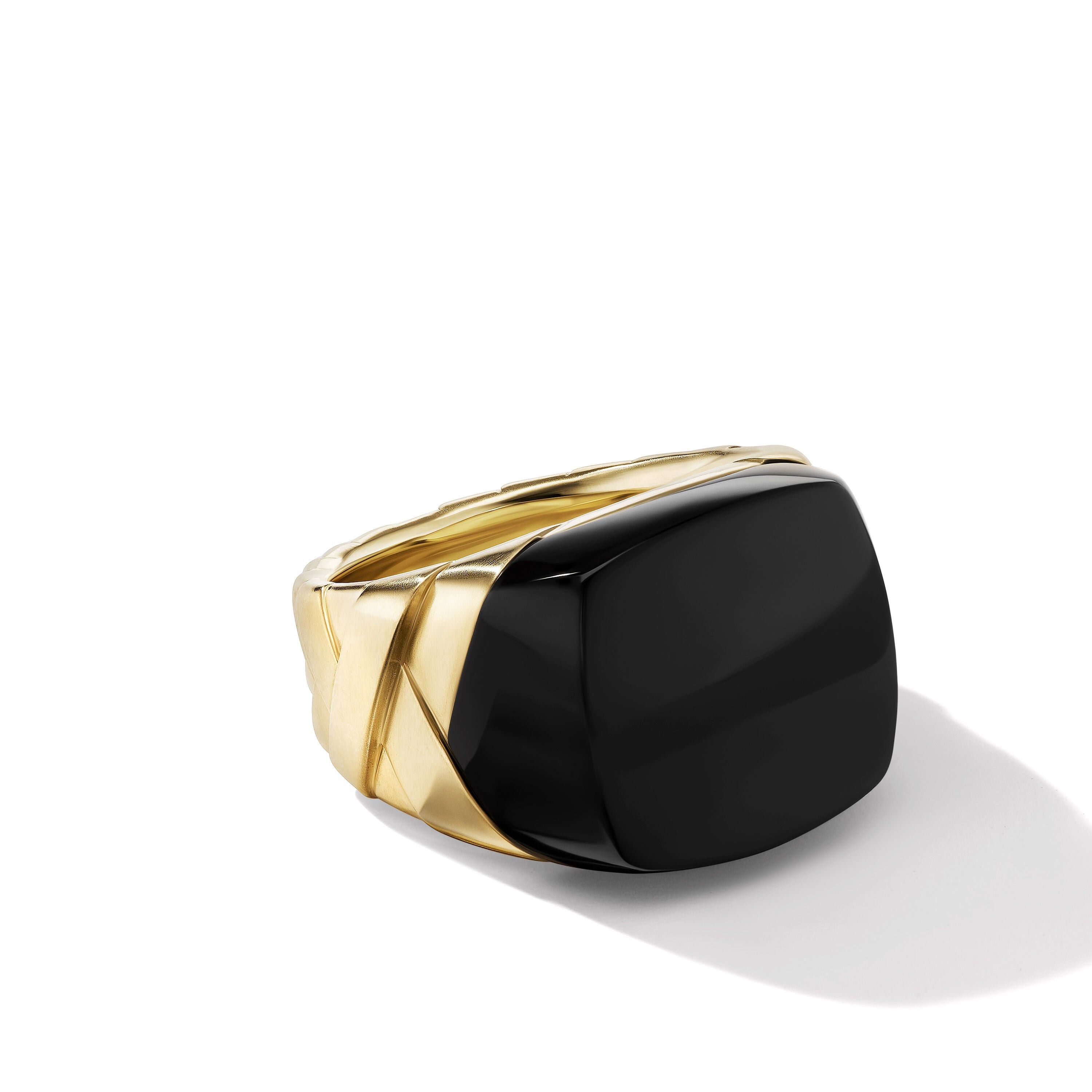 David Yurman o1w1db10526 R25841M/Size 10/Wrap Signet Ring in Gold/Black Size ONE SIZE - 1 Thumbnail