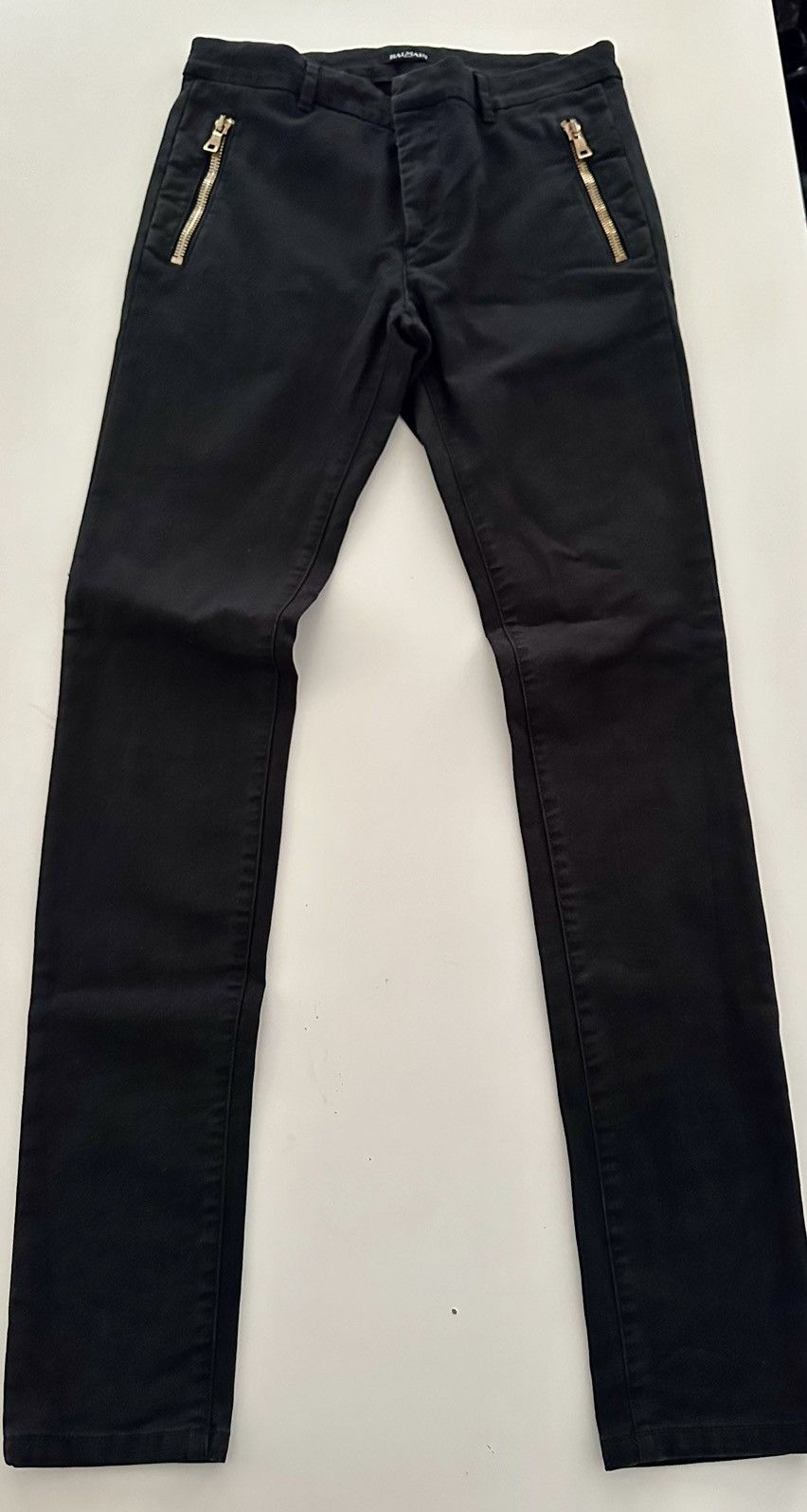 image of Black Balmain Skinny Trousers, Men's (Size 30)