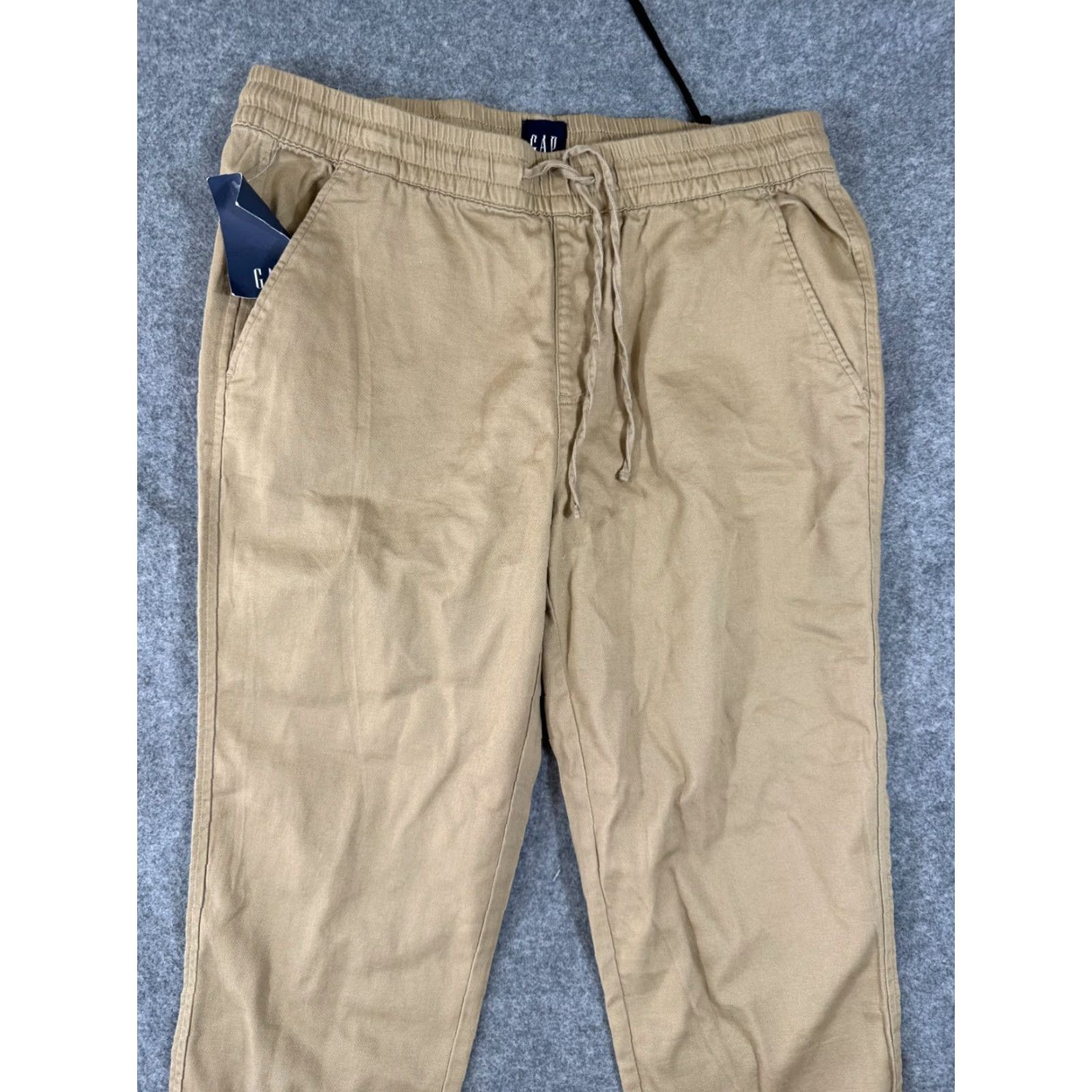 Gap VINTAGE Gap Pants Womens M Khaki Drawstring Slash Pocket Straight Leg Pull On Ankle NWT Size 32" / US 10 / IT 46 - 2 Thumbnail