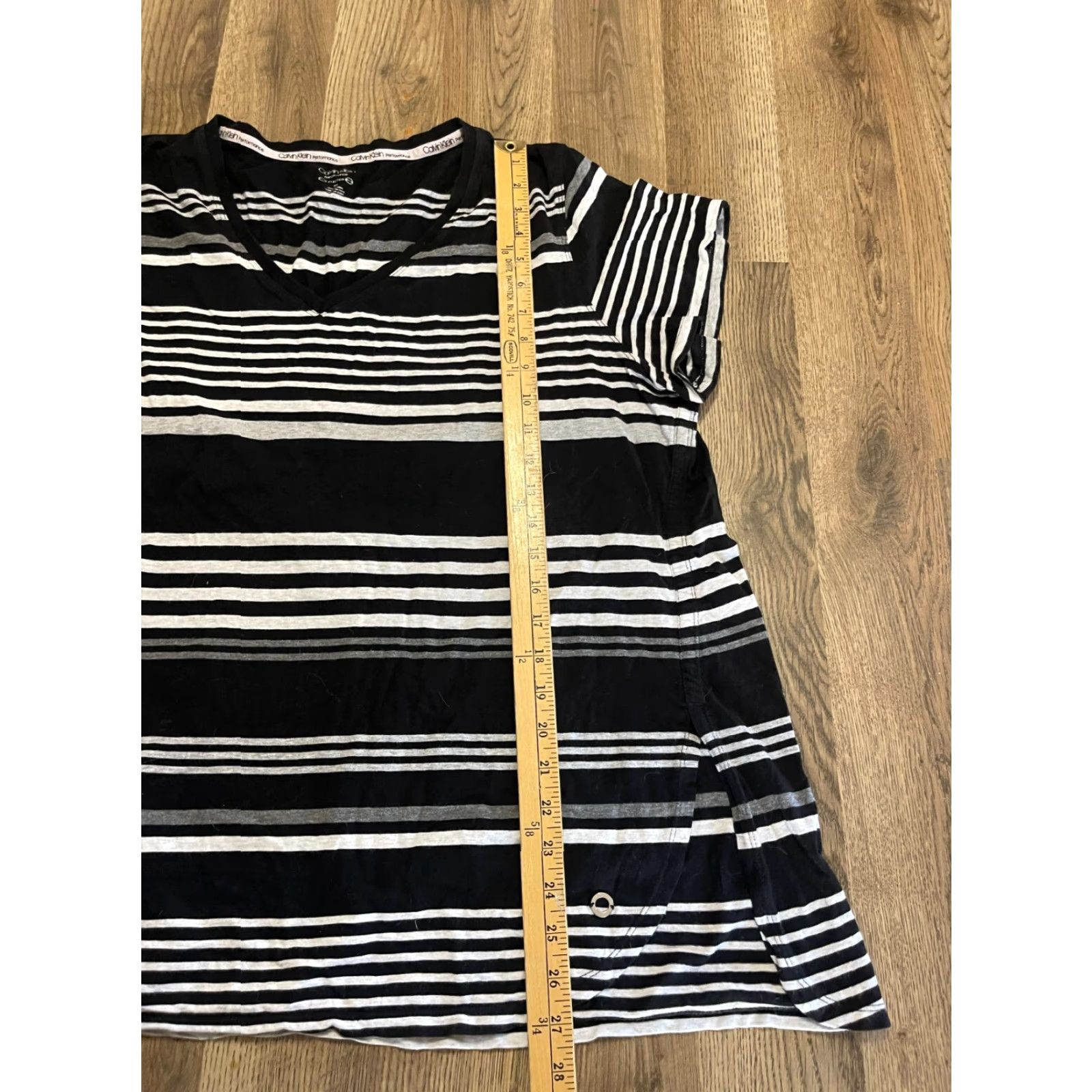 Calvin Klein Calvin Klein Shirt Women Plus Size 3X Black White Striped Stretch Size XXL / US 16-18 / IT 52-54 - 7 Thumbnail