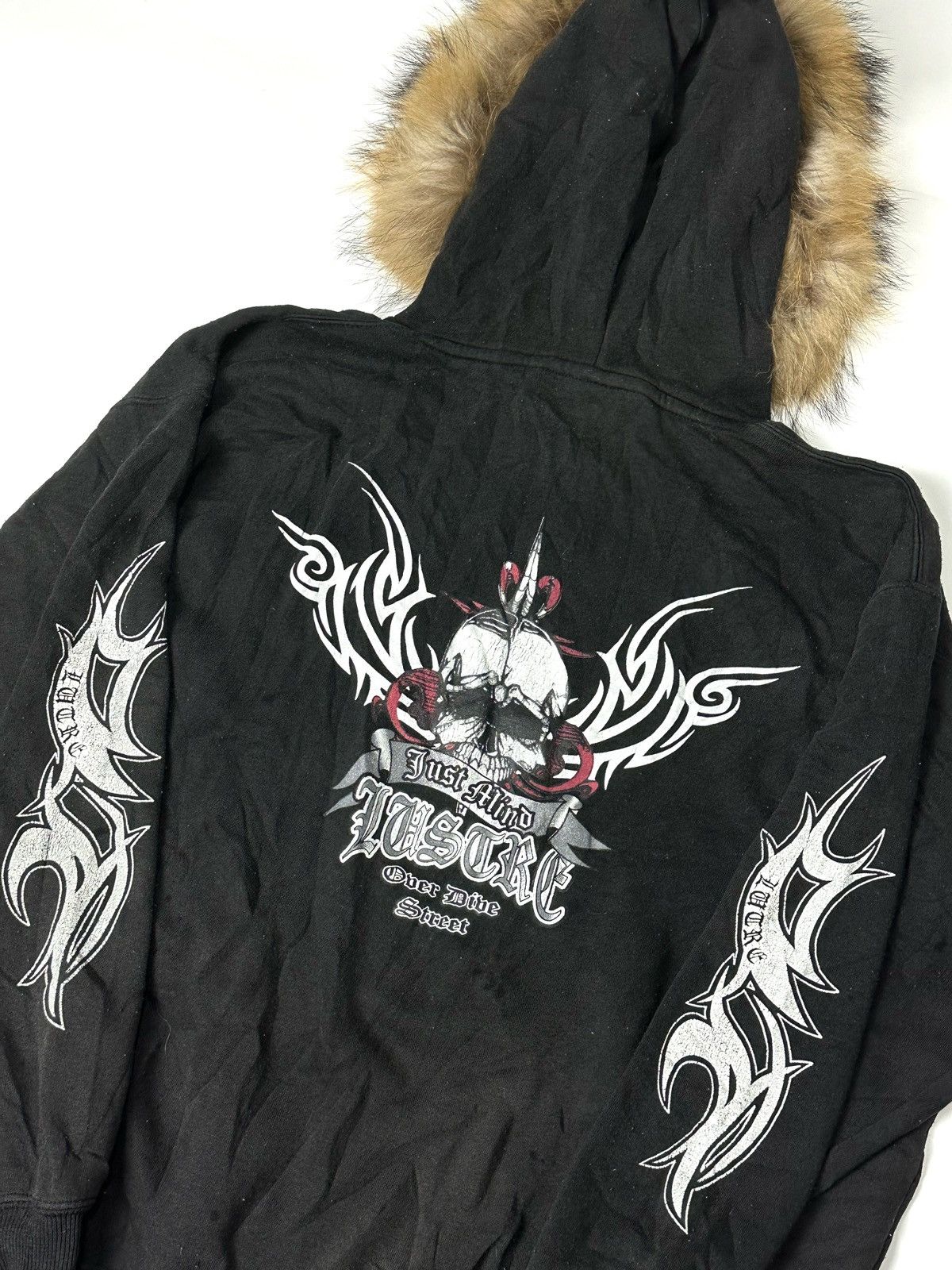 image of Hysteric Glamour x If Six Was Nine Fur Hoodie Skulls Tribal Ifsix Lgb Style in Black (Size Large)