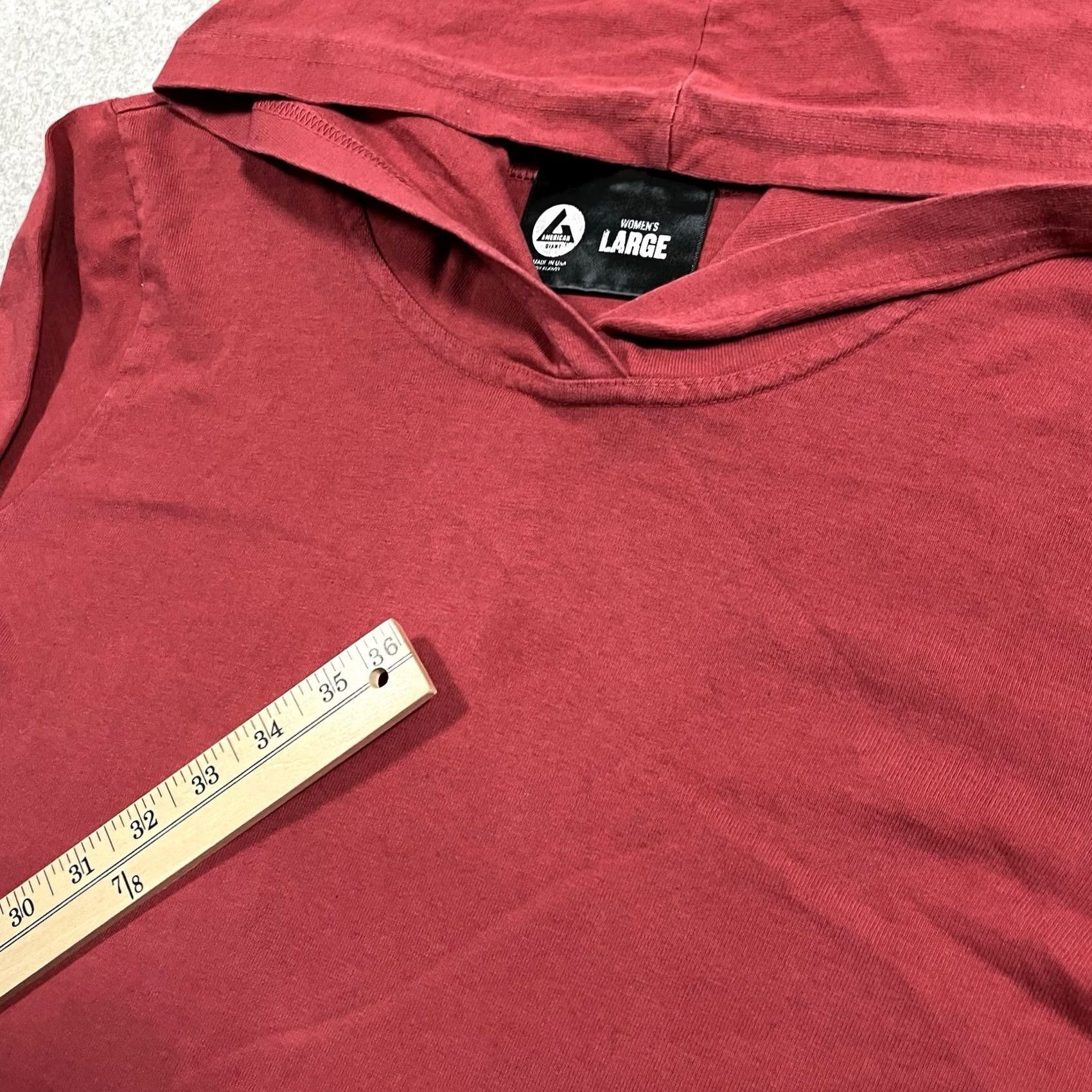 Vintage American Giant Womens L Red Hoodie Sweatshirt Cotton USA Outdoor Pullover Size L / US 10 / IT 46 - 3 Thumbnail