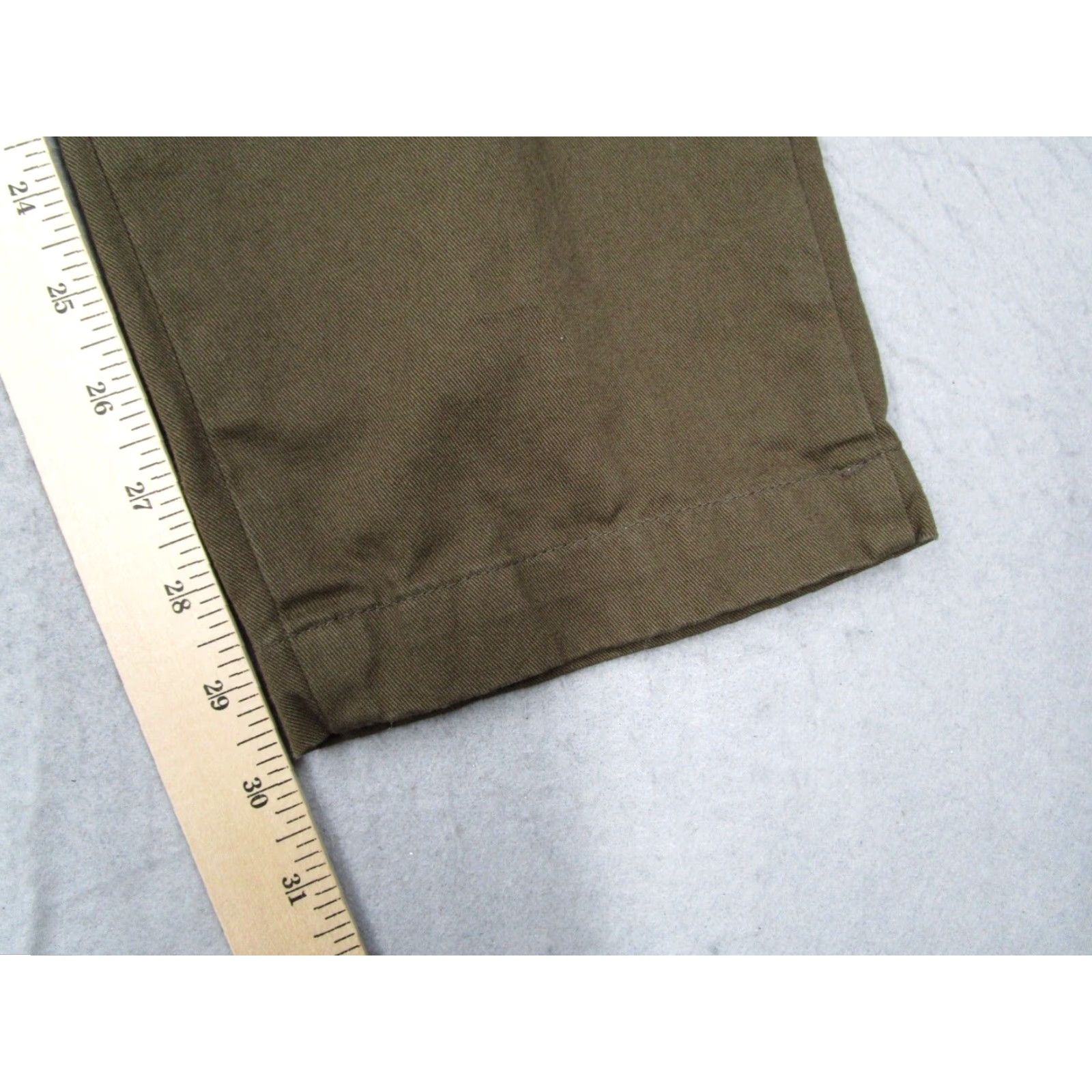 Vintage Indigo & Goods Chinos Mens 30 Green Cotton Twill Workwear Pants Made in England Size US 30 / EU 46 - 6 Thumbnail