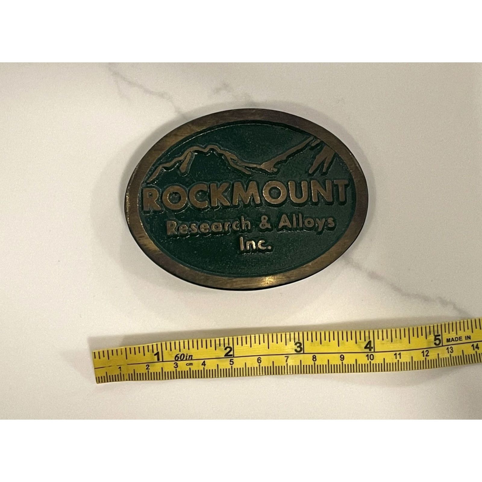 Vintage VINTAGE DynaBuckle Rockmount Research and Alloys Belt Buckle Solid Brass Provo 1980s Occupational Adult Unisex Size ONE SIZE - 2 Thumbnail