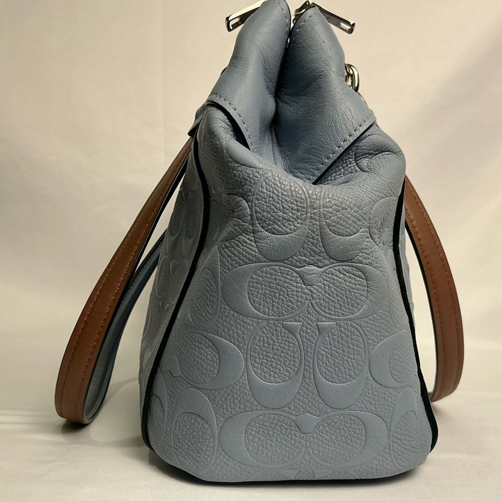 Coach Coach Lt Blue Signature Leather Mini Brooke Carryall Satchel Size ONE SIZE - 9 Thumbnail