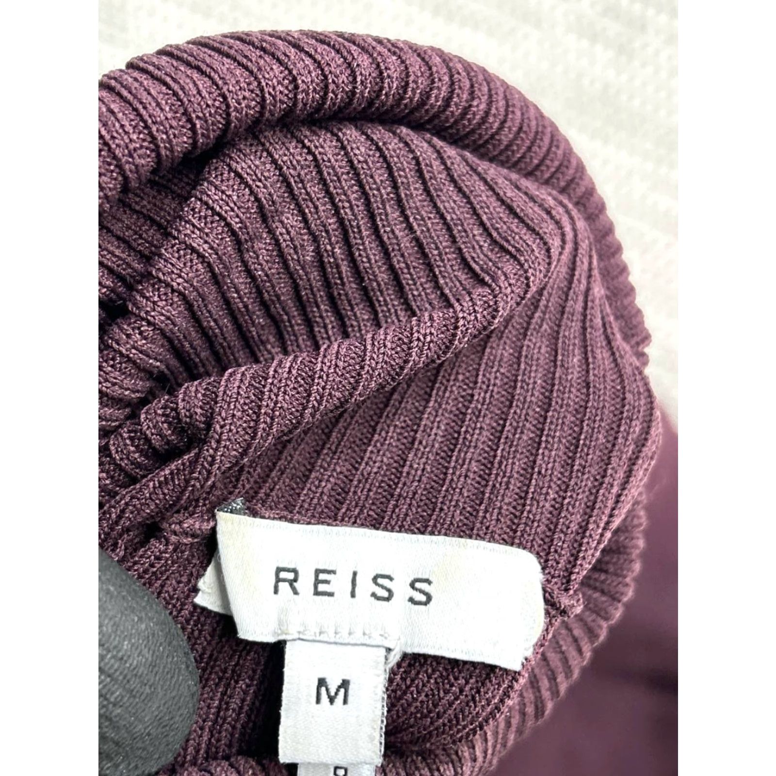 Reiss Reiss Mimi Fluted Knit Dress Womens Medium Purple Stretch Flippy Hem Turtleneck Dress Size M / US 6-8 / IT 42-44 - 6 Thumbnail