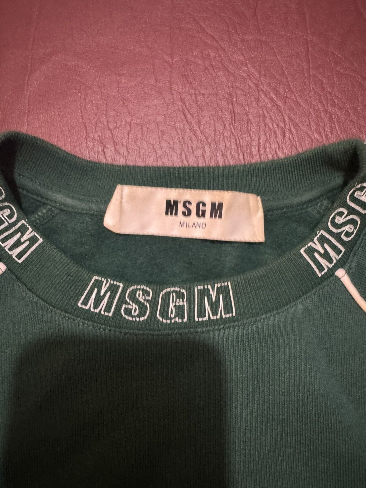 MSGM MSGM logo collar sweatshirt in green Size US M / EU 48-50 / 2 - 6 Thumbnail