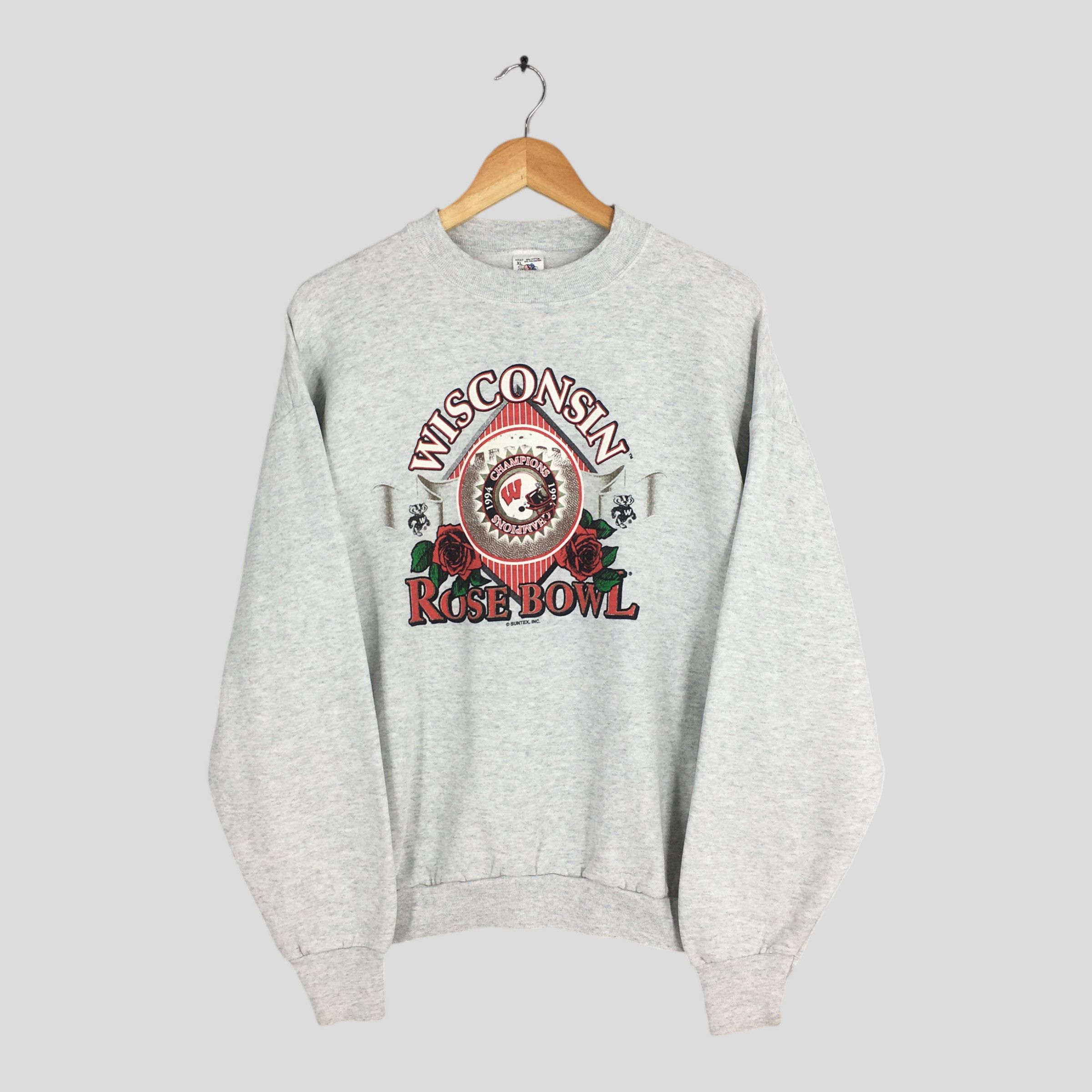 NCAA × Vintage Vintage 90s Wisconsin Badgers NCAA Gray Sweatshirt XLarge Size US XL / EU 56 / 4 - 1 Thumbnail