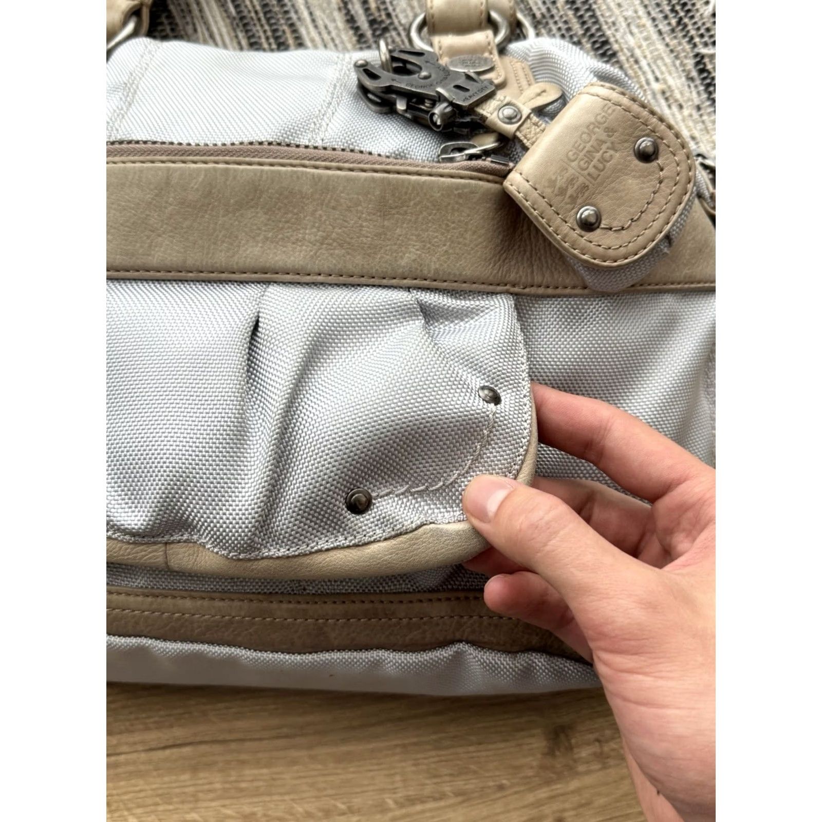George Gina & Lucy VINTAGE GGL George Gina & Lucy Tote Bag Women Medium Gray Clay 90s City Classic Retro Designer US Streetwear Tote Bag Size ONE SIZE - 7 Thumbnail