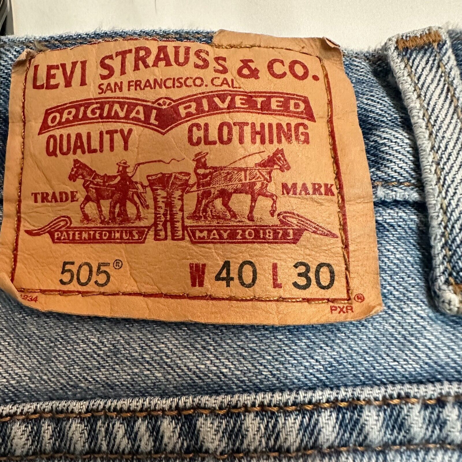 Levi's LEVIS 505, 40x30 Regular fit, Blue Light fade 90s, VINTAGE Size US 40 / EU 56 - 3 Thumbnail