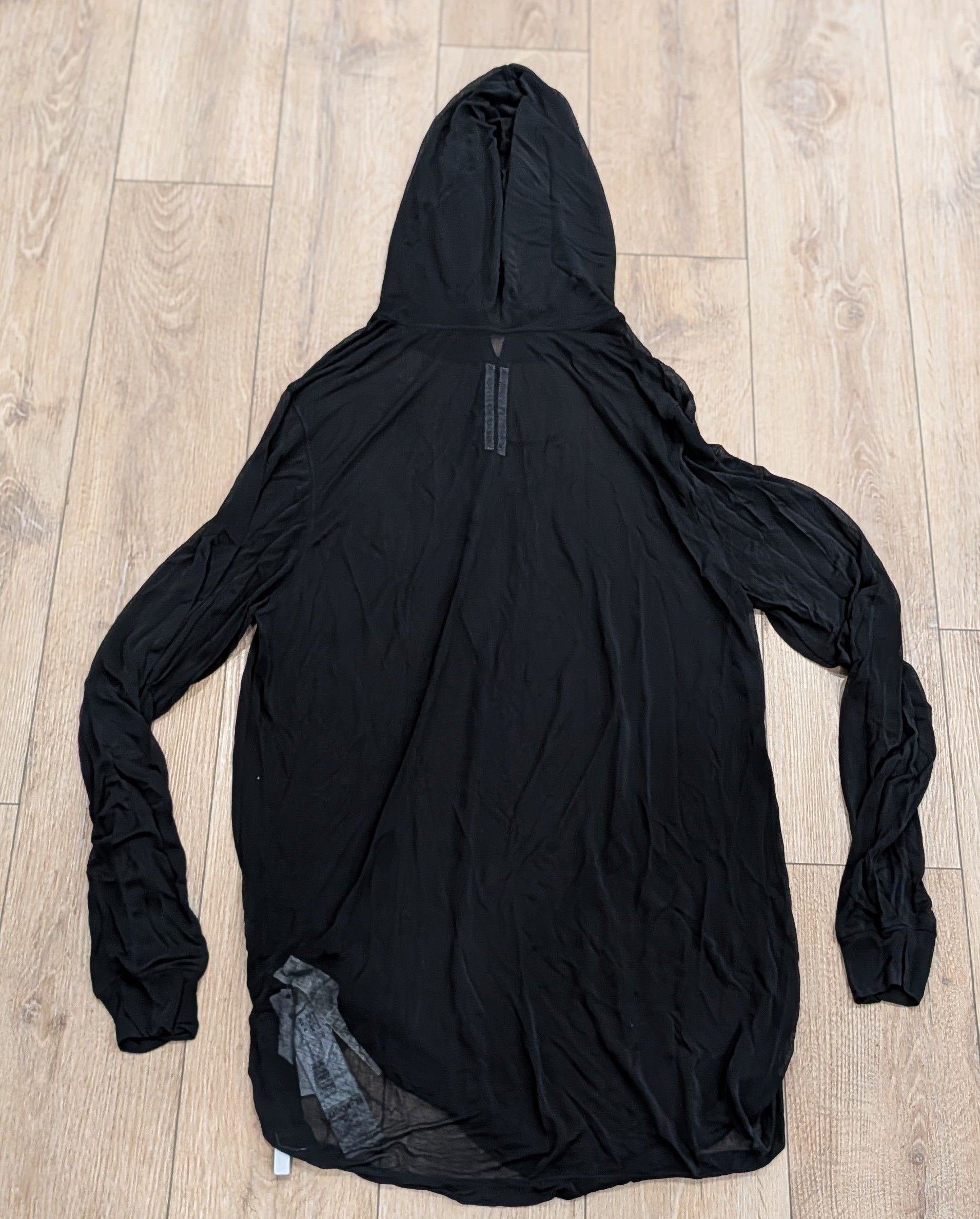Rick Owens RICK OWENS Viscose Pullover Lightweight Hoodie Black Medium Size US M / EU 48-50 / 2 - 3 Thumbnail