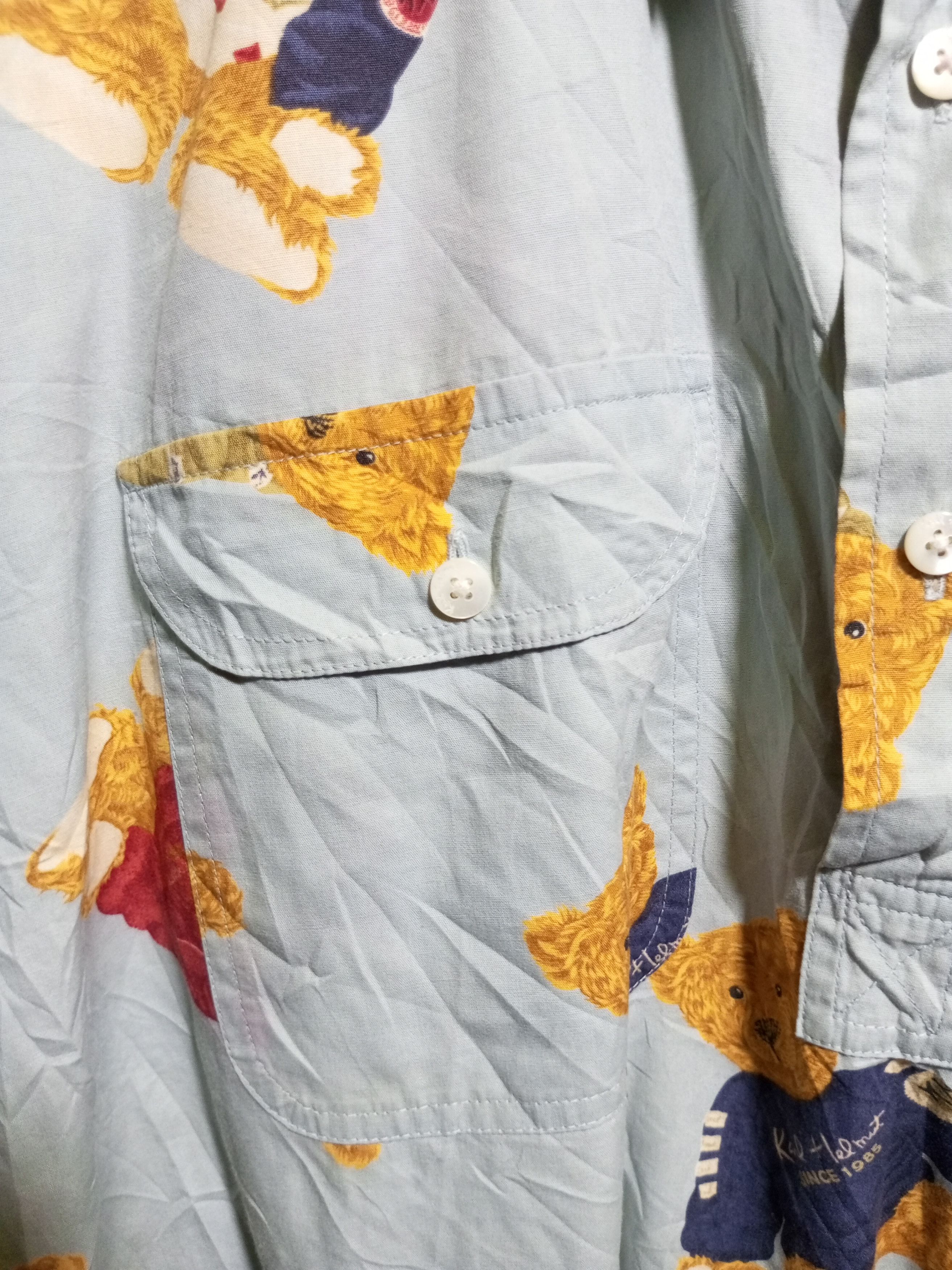 Karl Helmut Vintage Karl helmut bears half button shirt Size US XL / EU 56 / 4 - 4 Thumbnail