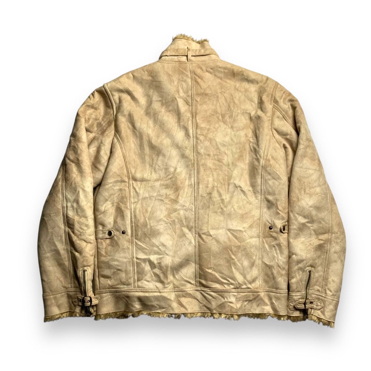 Le Grande Bleu (L.G.B.) 🇯🇵 MALE & CO SUEDE LEATHER LINED FAUX FUR JACKET Size US XL / EU 56 / 4 - 3 Thumbnail
