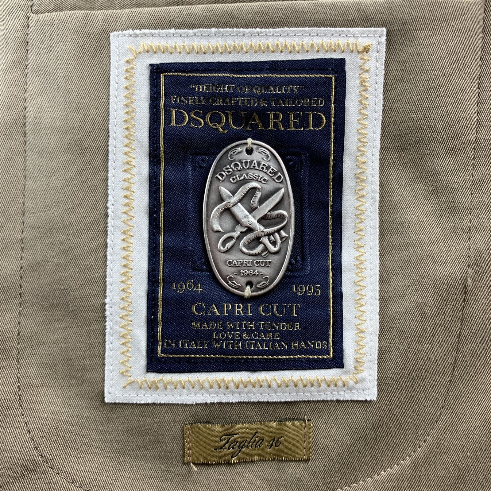 Dsquared2 DSQUARED2 Size 36 Taupe Cotton Blend Notch Lapel Sport Coat Size 36R - 6 Thumbnail