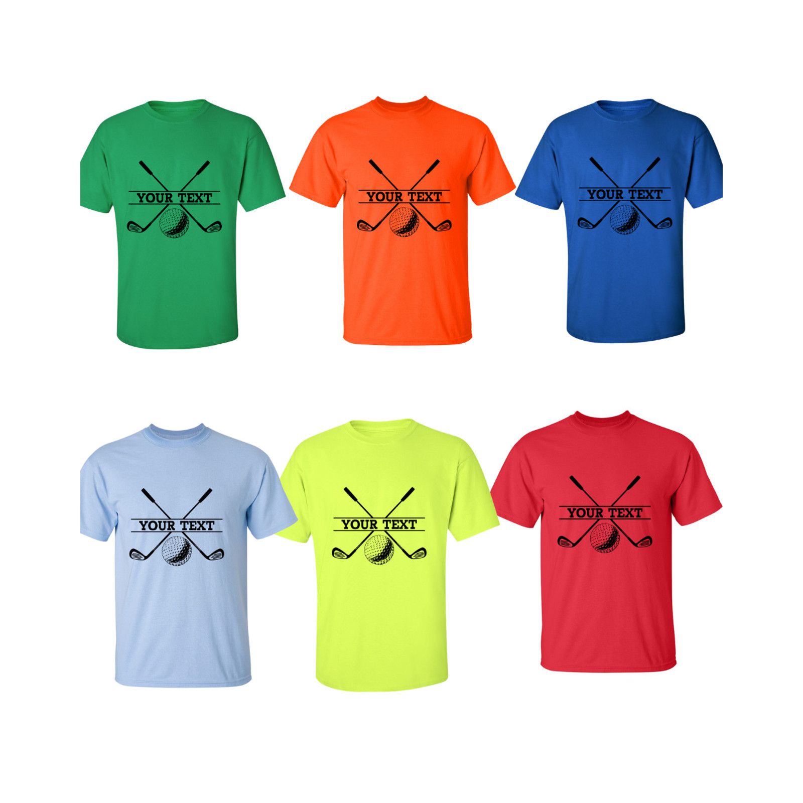 Gildan Personalized Golf Ball Crossed Clubs YOUR NAME T-Shirt Size US L / EU 52-54 / 3 - 3 Thumbnail