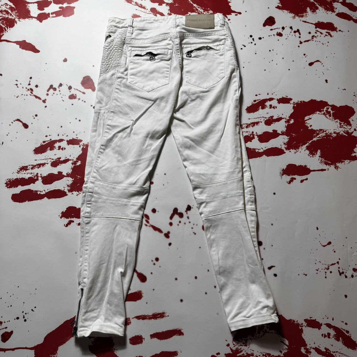 Balmain × Pierre Balmain vintage pierre balmain biker jeans skinny y2k Size 26" / US 2 / IT 38 - 9 Thumbnail