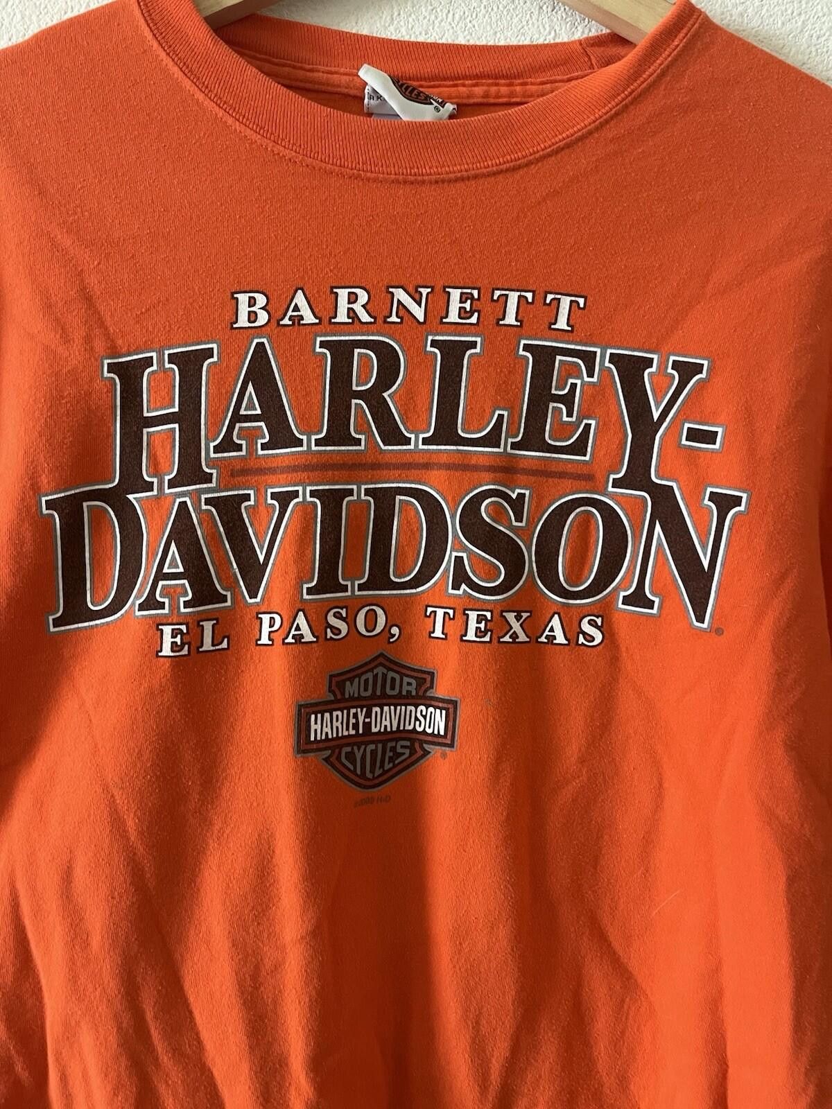 Harley Davidson Vintage Harley Davidson Barnett El Paso Orange Tee L Size US L / EU 52-54 / 3 - 3 Thumbnail