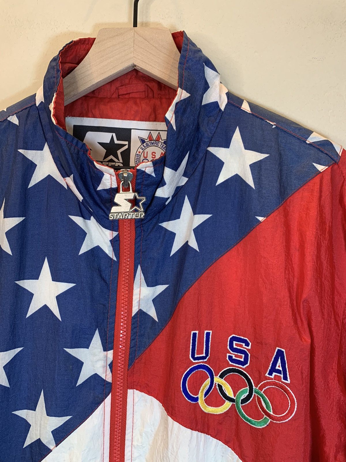 Starter × USA Olympics × Vintage RARE* Vintage 90’s USA Olympics Starter American Flag Jacket Size US M / EU 48-50 / 2 - 3 Thumbnail