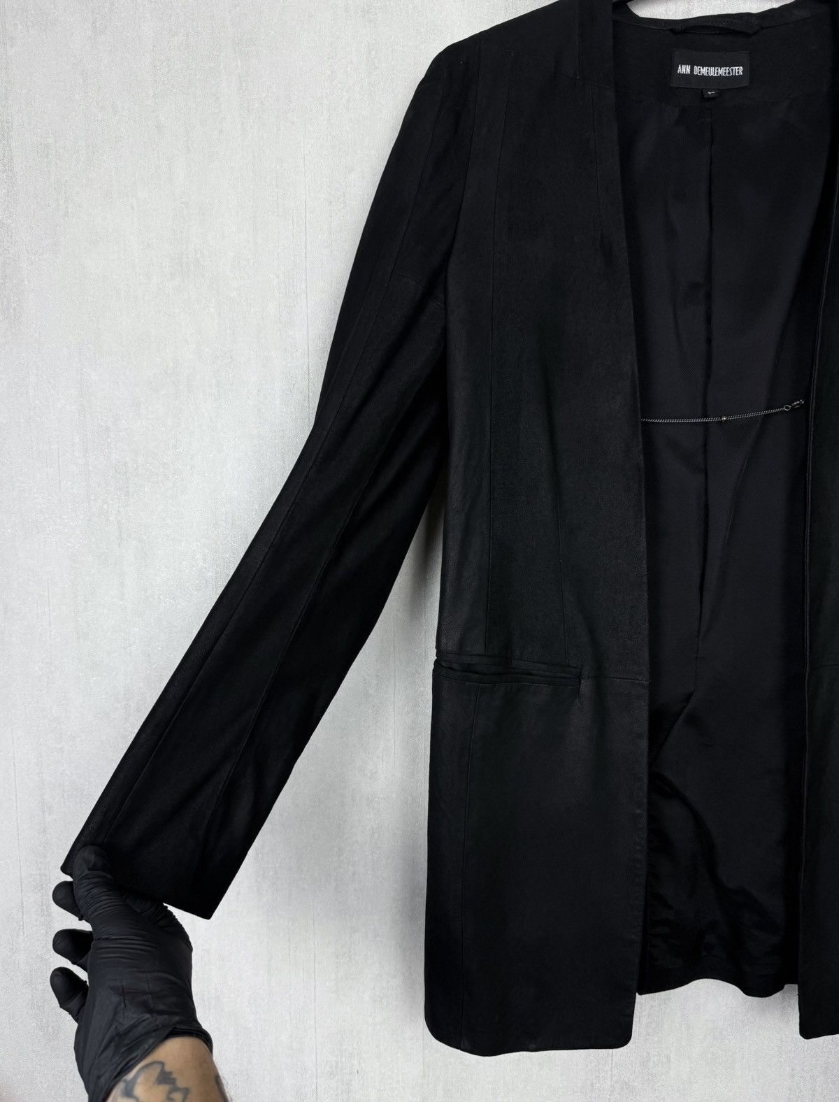 Ann Demeulemeester Ann Demeulemeester Leather Blazer With 925 Silver Chain Size XS / US 0-2 / IT 36-38 - 8 Thumbnail