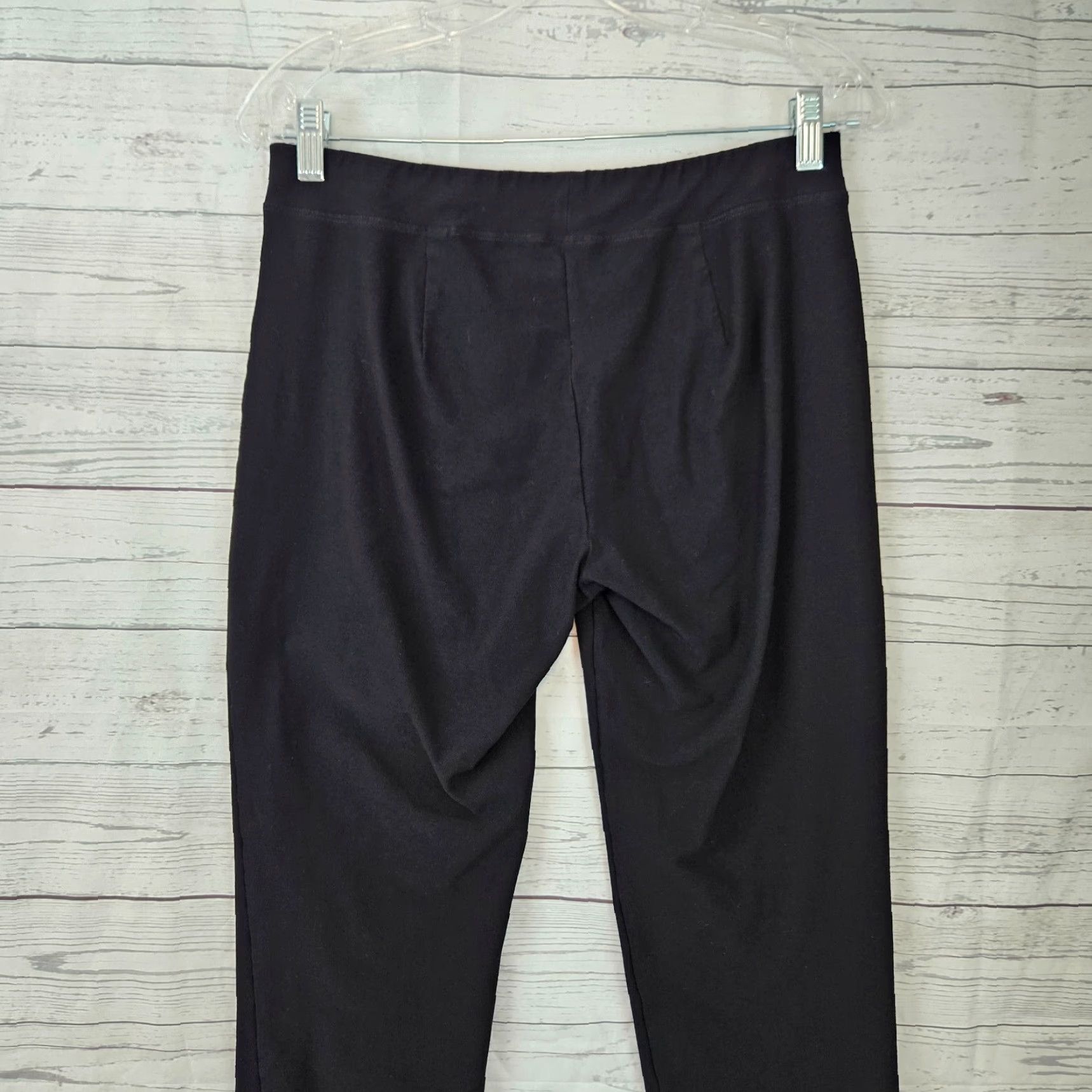 Eileen Fisher VINTAGE Eileen Fisher Pants Cropped Womens Small Black Pull On Low Rise - | Size 28" / US 6 / IT 42 - 4 Thumbnail