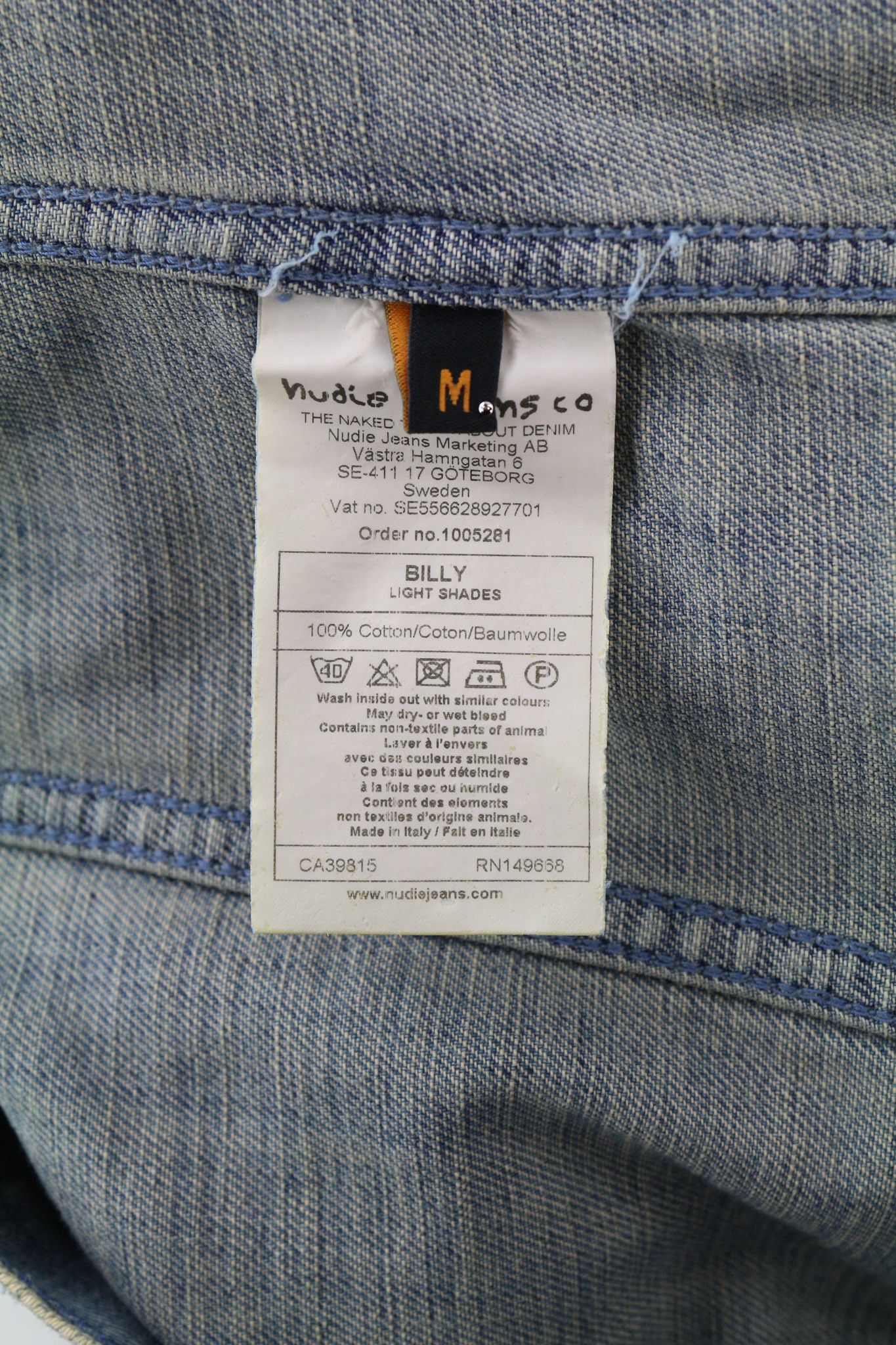 Nudie Jeans BILLY M Denim Light Shades Buttoned Blue Jacket 80754 Size US M / EU 48-50 / 2 - 6 Thumbnail
