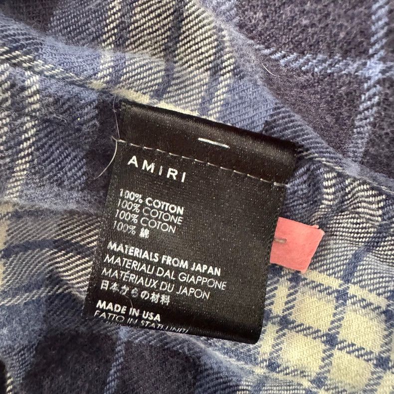 Amiri Amiri 17ss blue checkered flannel destroy shirt Size US XL / EU 56 / 4 - 5 Thumbnail