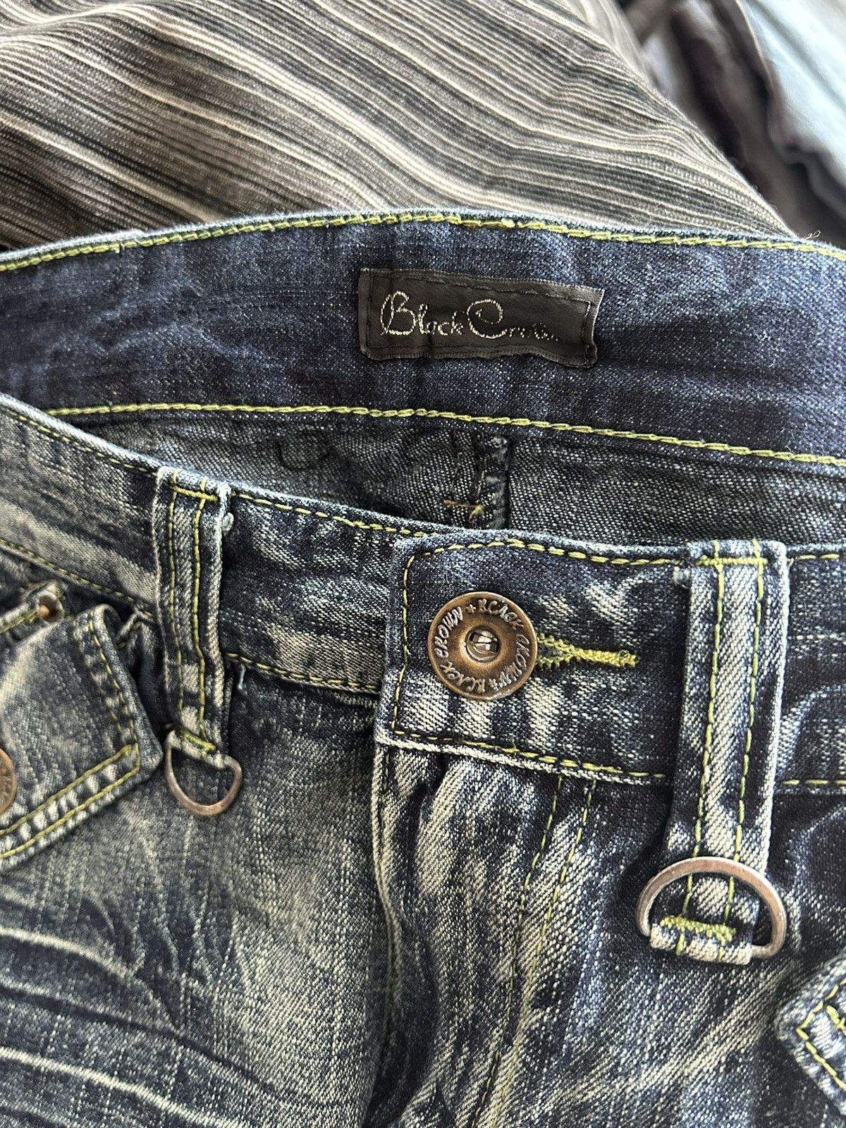 14th Addiction Flared Distressed Faded Wash Black Erown Jeans Size US 31 - 16 Thumbnail