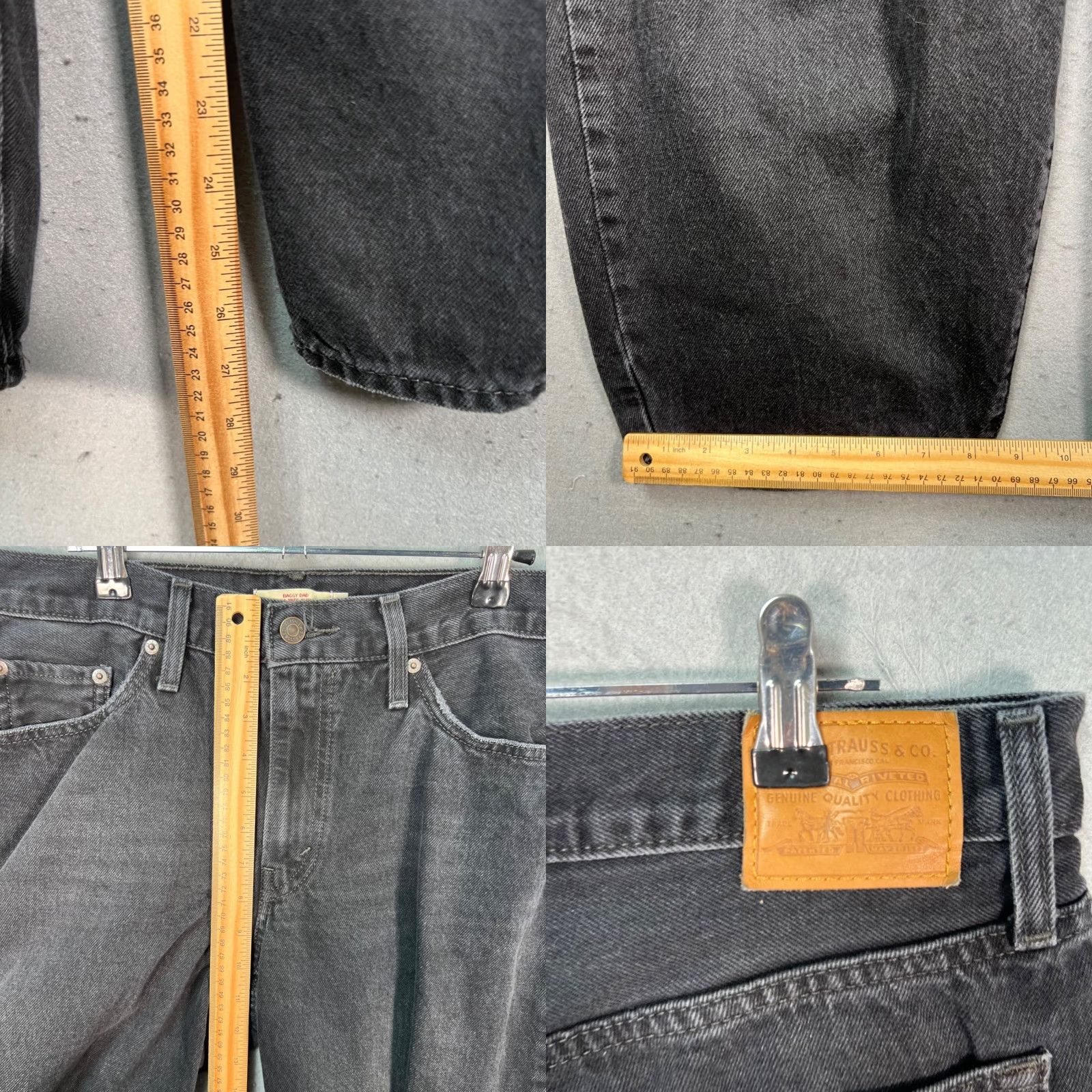 Levi's Levis Womens Jeans Baggy Dad Black Distressed 100% Cotton Denim Size 28 Regular Inseam 28" Straight Womens Size 28" / US 6 / IT 42 - 8 Thumbnail