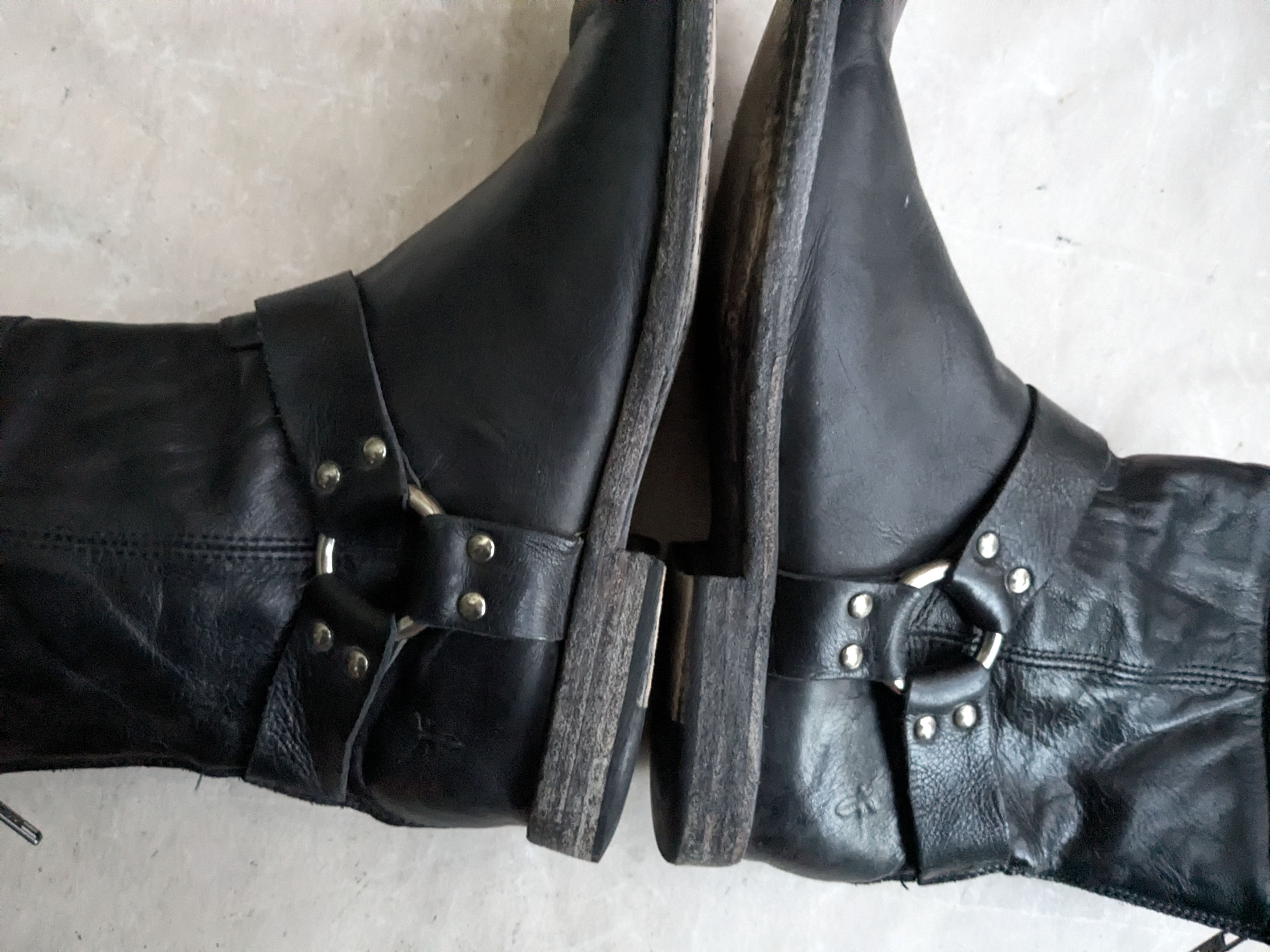Frye Frye Harness Boots Black 9.5 D Leather Buckle Strap Size US 9.5 / EU 42-43 - 5 Thumbnail