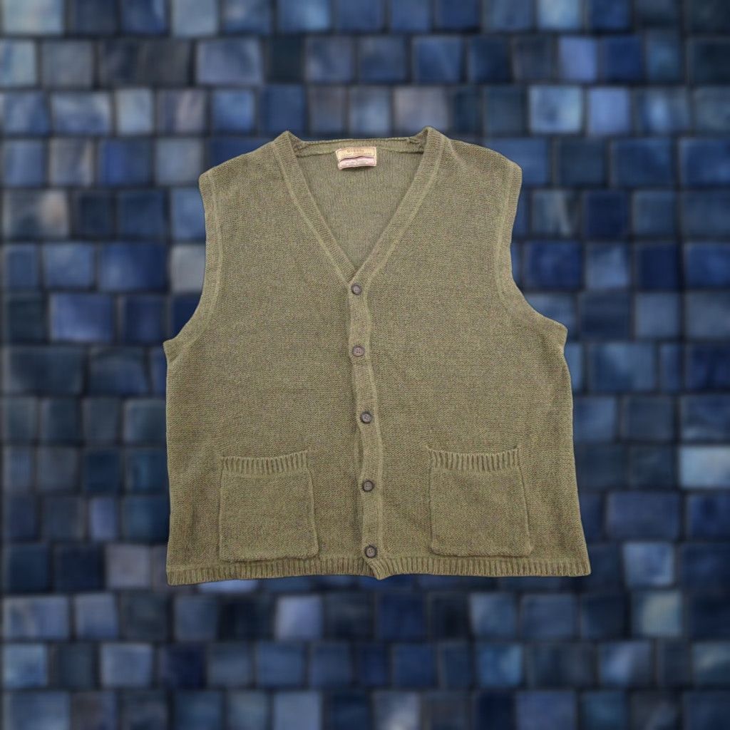 Guess VINTAGE GUESS Sweater Vest Shirt Men SZ L Green Linen Knit Style Preppy Logo 90s Winter Fall Spring Classic Sportswear Button Up Button-Up Size US L / EU 52-54 / 3 - 1 Thumbnail