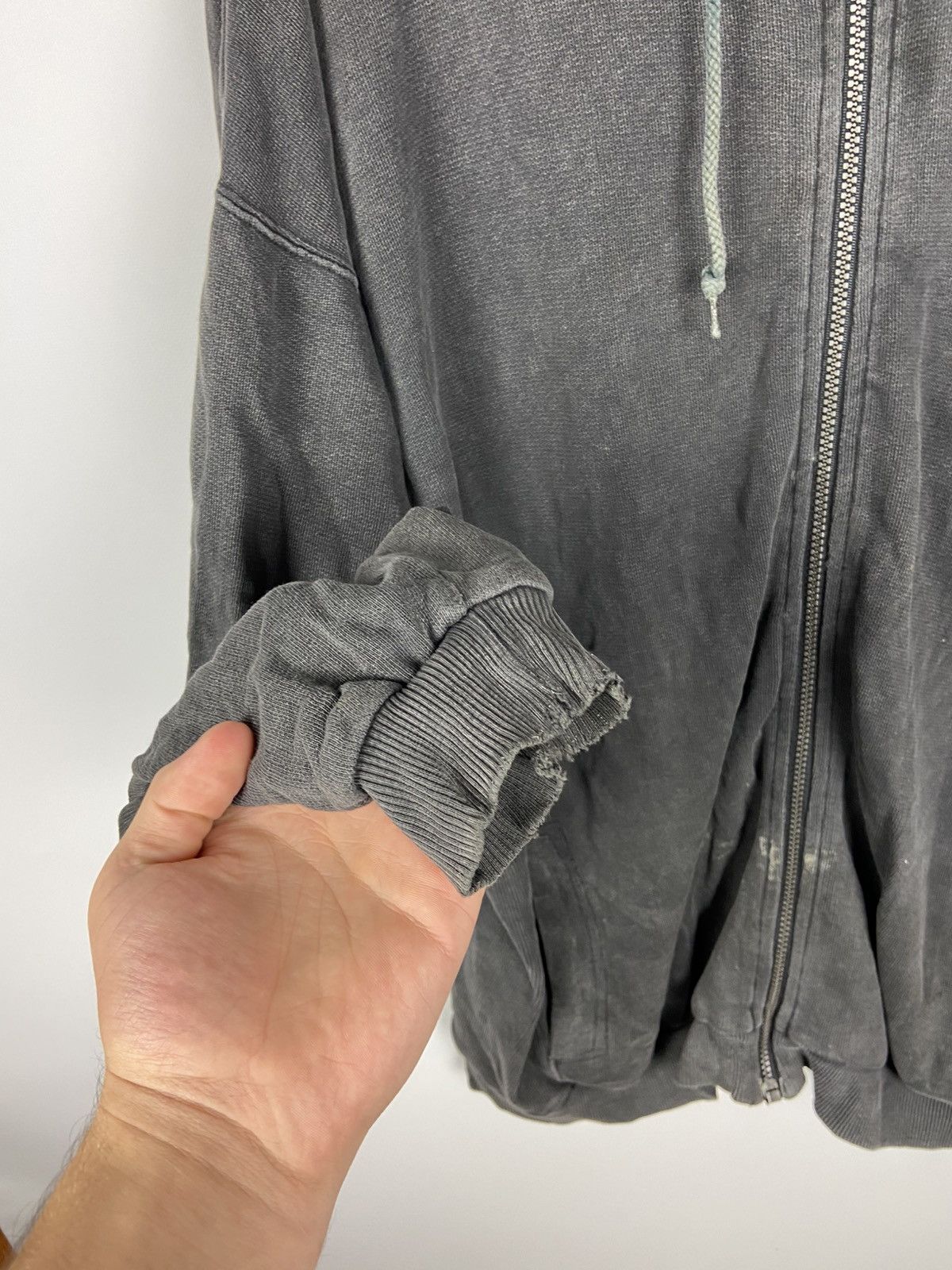 Nike × Vintage Vintage 90 s Nike Force Basketball Zip Hoodie Hooded Faded Size US L / EU 52-54 / 3 - 9 Thumbnail