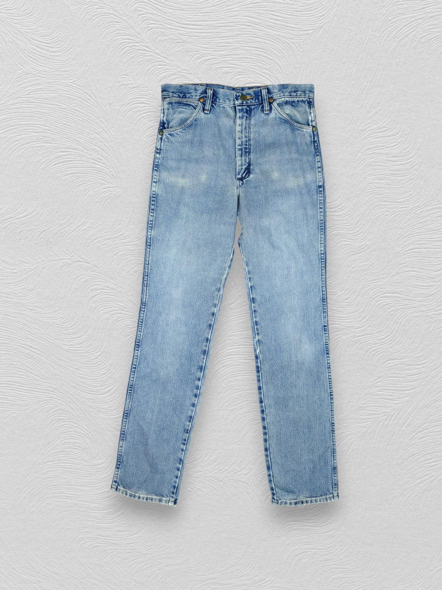 Japanese Brand Vintage Wrangler Distressed Blue Denim 29x34 -JN413 Size US 29 - 1 Thumbnail