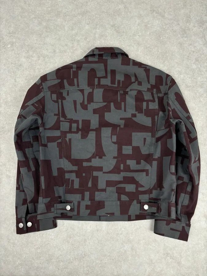 Dries Van Noten Dries Van Noten Burgundy & Grey Digital Print Denim Jacket Size US M / EU 48-50 / 2 - 5 Thumbnail