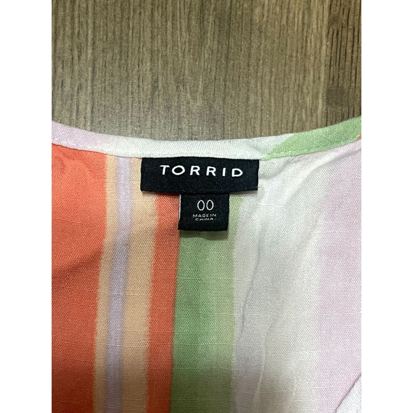 Torrid Torrid Tank Top Women 00 Striped Sleeveless Orange Green White Casual Modern Basic Shirt Mens? Size XXS / US 00 / IT 34 - 6 Thumbnail