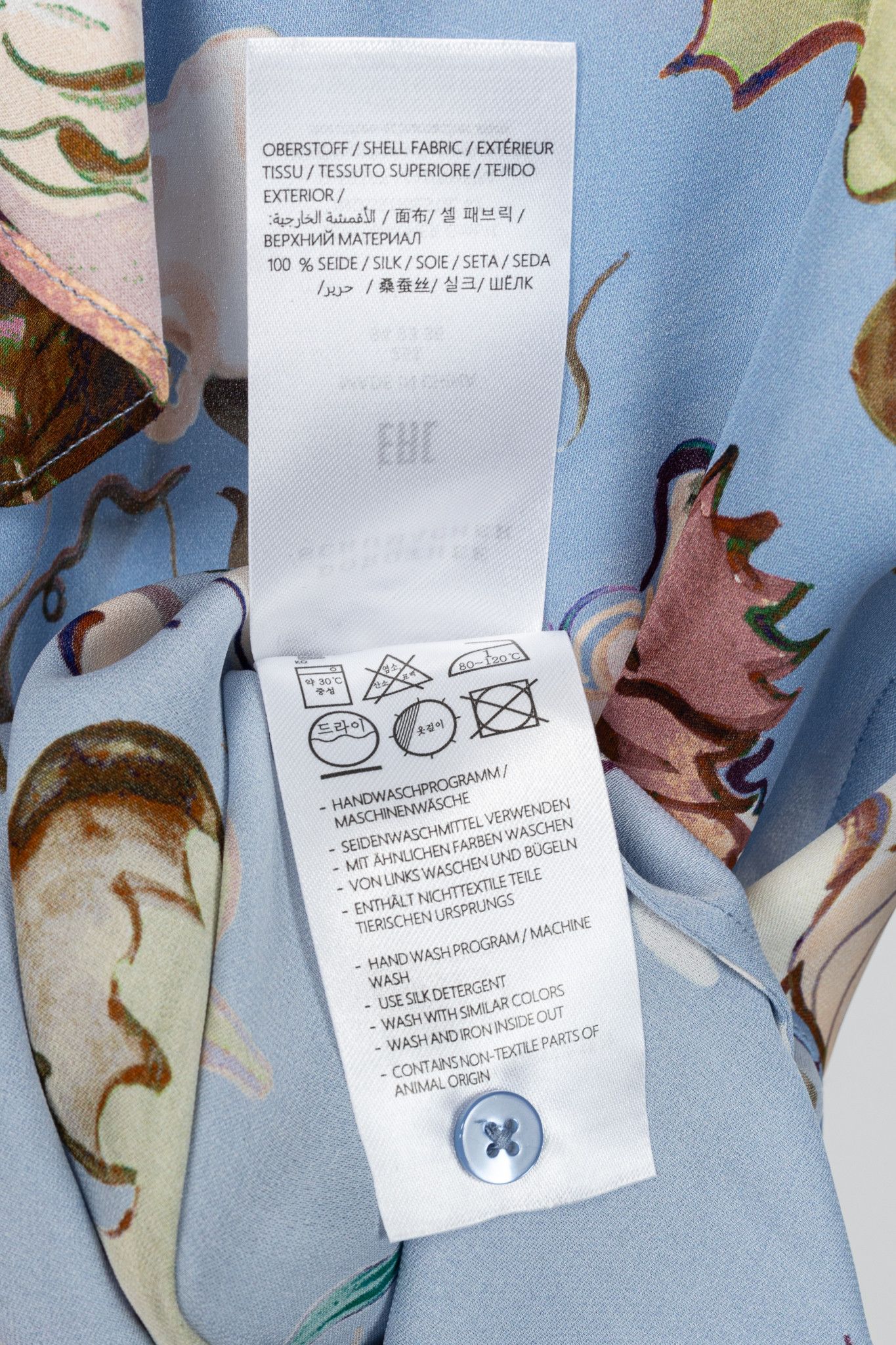 DOROTHEE SCHUMACHER Dorothee Schumacher Floral Twist Blue Silk Ruffle Blouse Size XS / US 0-2 / IT 36-38 - 10 Thumbnail
